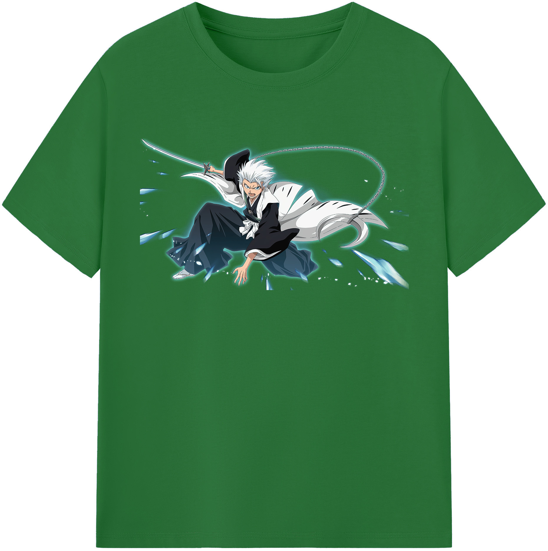 （画像用） ブリーチ 日番谷冬獅郎（ひつがや とうしろう） BLEACH Hitsugaya Toushirou 綿100％半袖Tシャツ（フロントプリント）