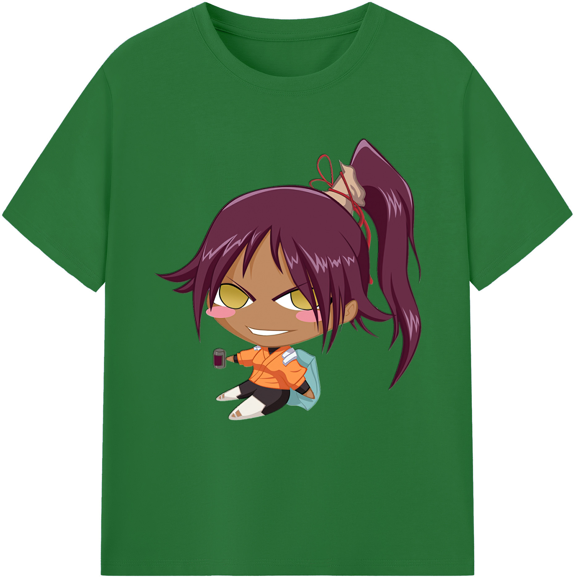 （画像用） ブリーチ 四楓院 夜一（しほういん よるいち） BLEACH Shihouin Yoruichi 綿100％半袖Tシャツ（フロントプリント）