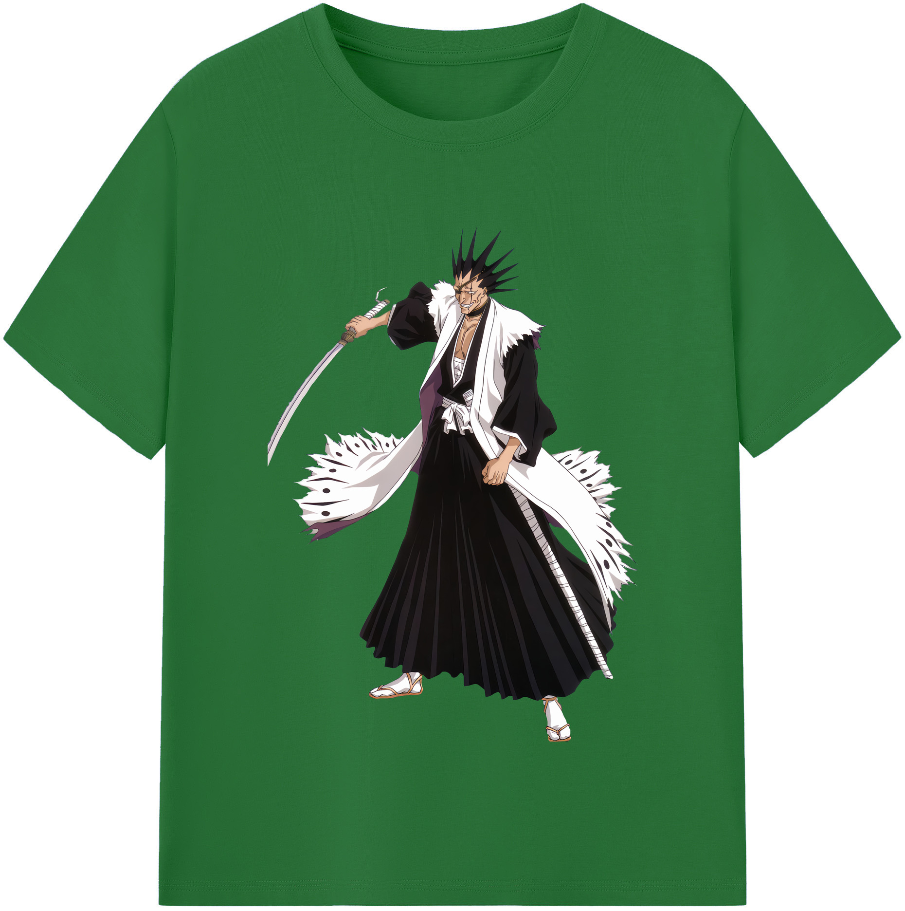 （画像用） ブリーチ ざらき けんぱち BLEACH Zaraki Kenpachi 綿100％半袖Tシャツ（フロントプリント）