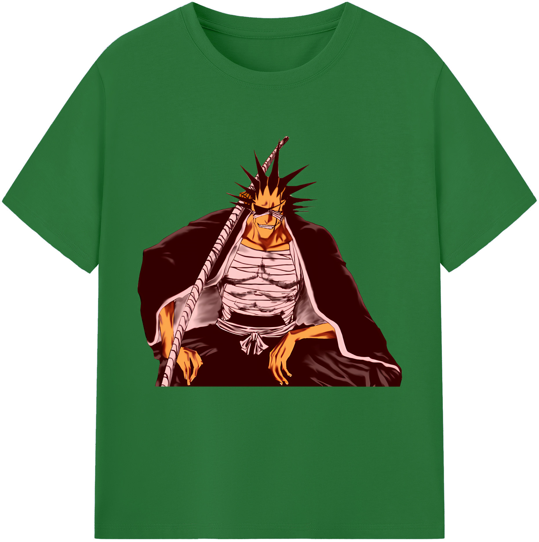 （画像用） ブリーチ ざらき けんぱち BLEACH Zaraki Kenpachi 綿100％半袖Tシャツ（フロントプリント）