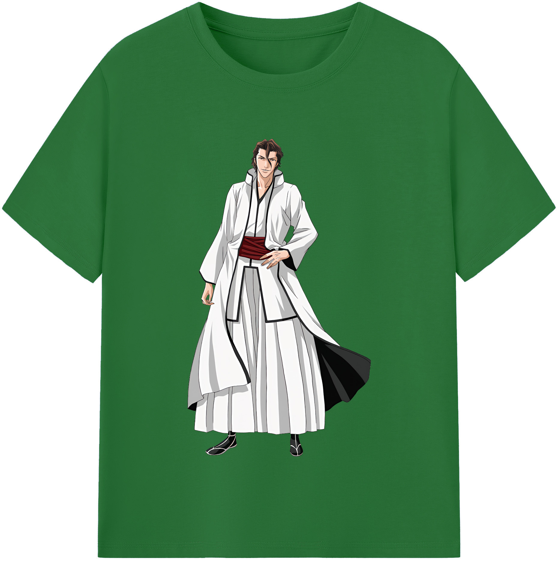 （画像用） ブリーチ 藍染 惣右介（あいぜん そうすけ） BLEACH Aizen Sousuke 綿100％半袖Tシャツ（フロントプリント）