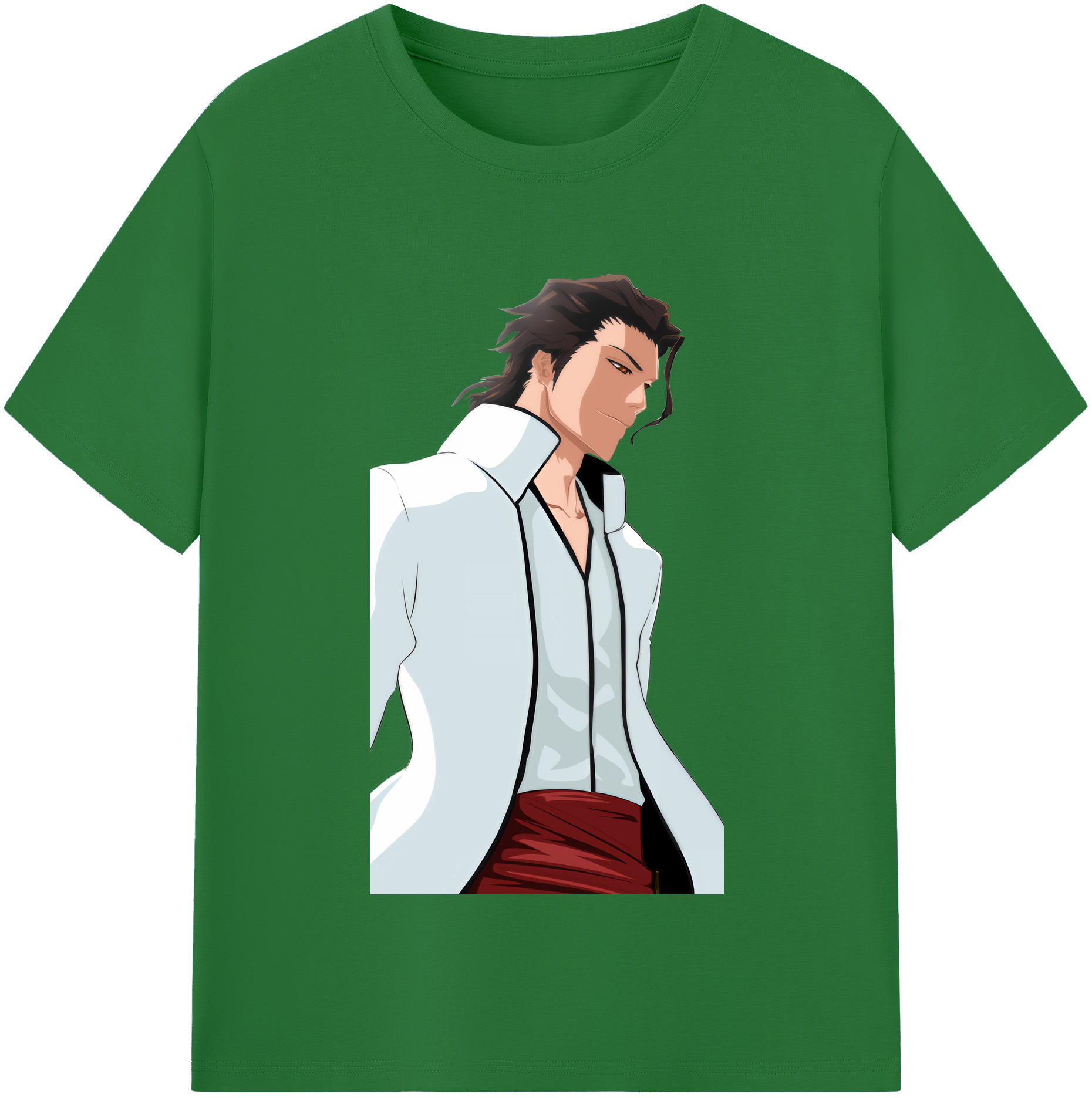 （画像用） ブリーチ 藍染 惣右介（あいぜん そうすけ） BLEACH Aizen Sousuke 綿100％半袖Tシャツ（フロントプリント）