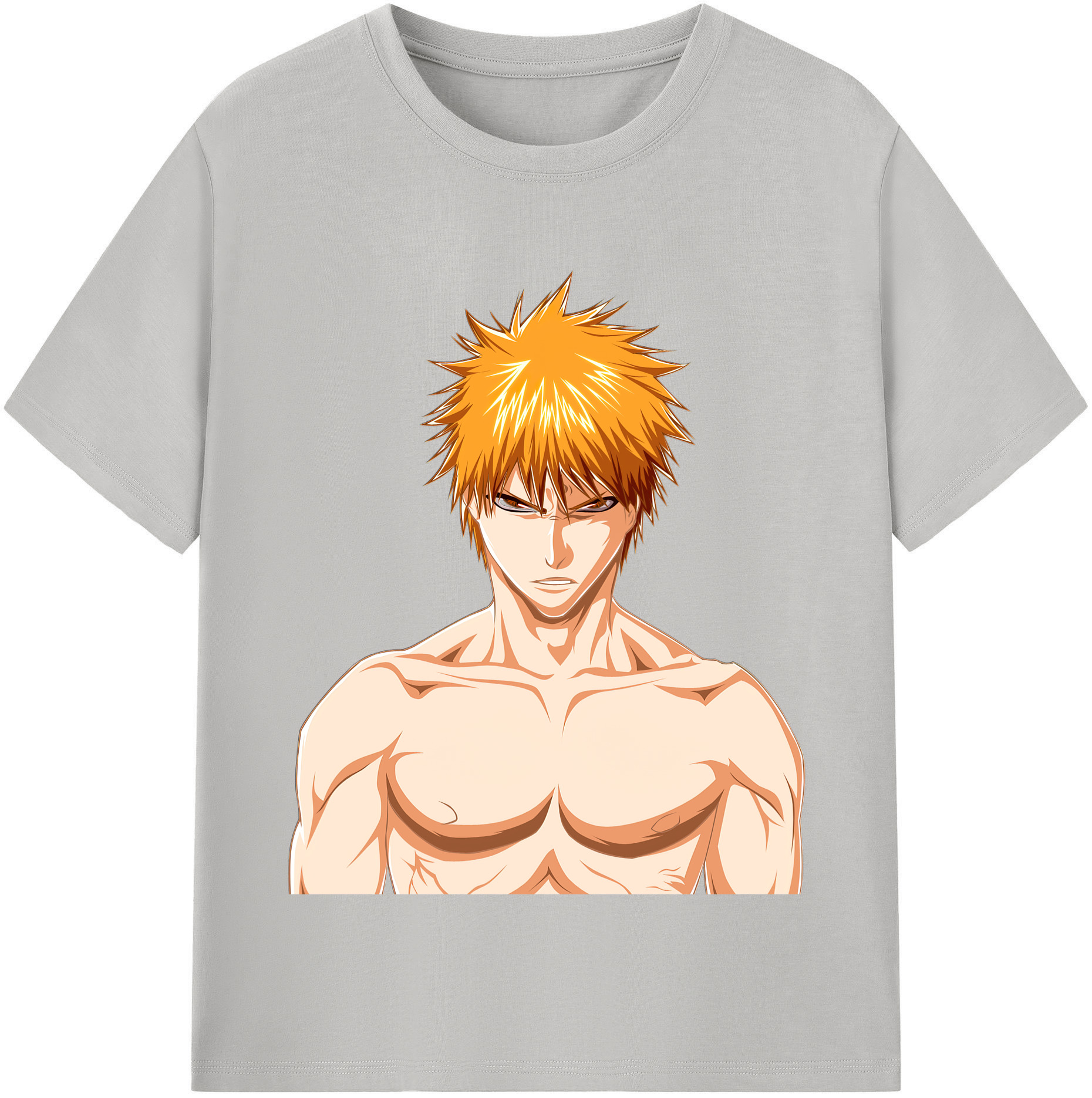 （画像用） ブリーチ 黒崎一護（くろさき いちご）BLEACH Kurosaki Ichigo 綿100％半袖Tシャツ（フロントプリント）