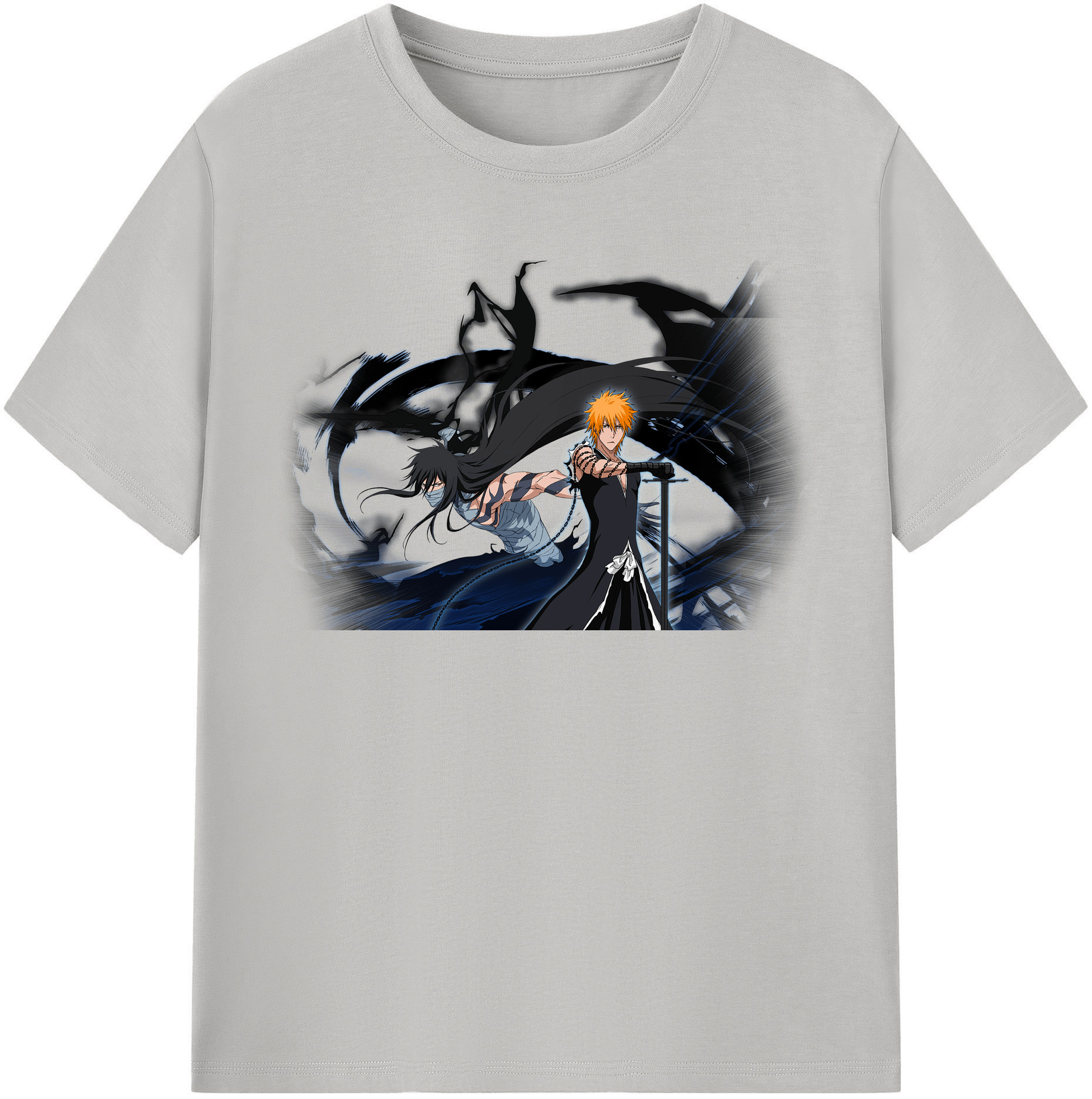（画像用） ブリーチ 黒崎一護（くろさき いちご）BLEACH Kurosaki Ichigo 綿100％半袖Tシャツ（フロントプリント）
