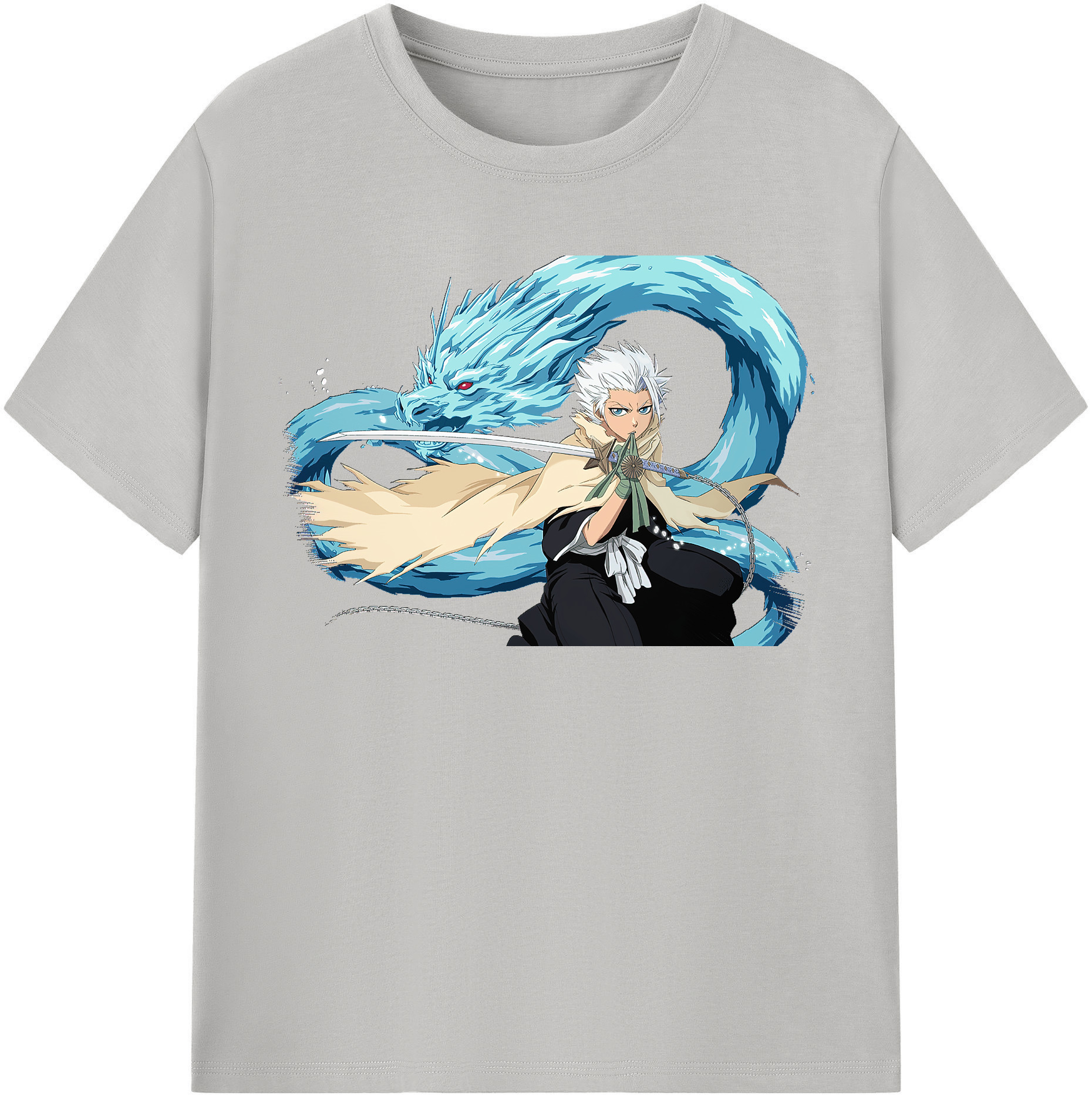 （画像用） ブリーチ 日番谷冬獅郎（ひつがや とうしろう） BLEACH Hitsugaya Toushirou 綿100％半袖Tシャツ（フロントプリント）