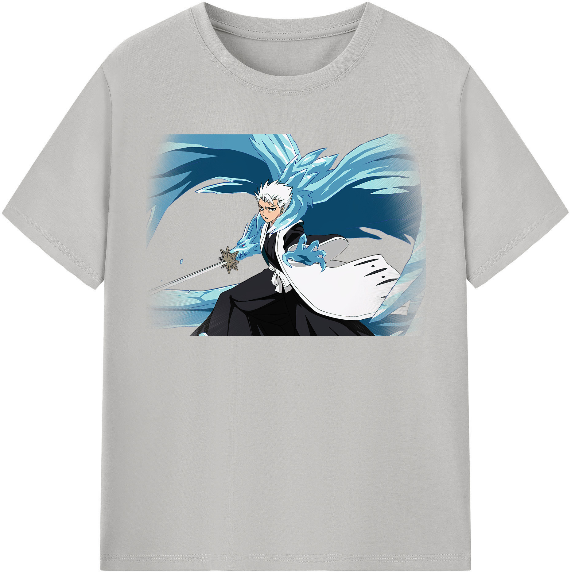 （画像用） ブリーチ 日番谷冬獅郎（ひつがや とうしろう） BLEACH Hitsugaya Toushirou 綿100％半袖Tシャツ（フロントプリント）