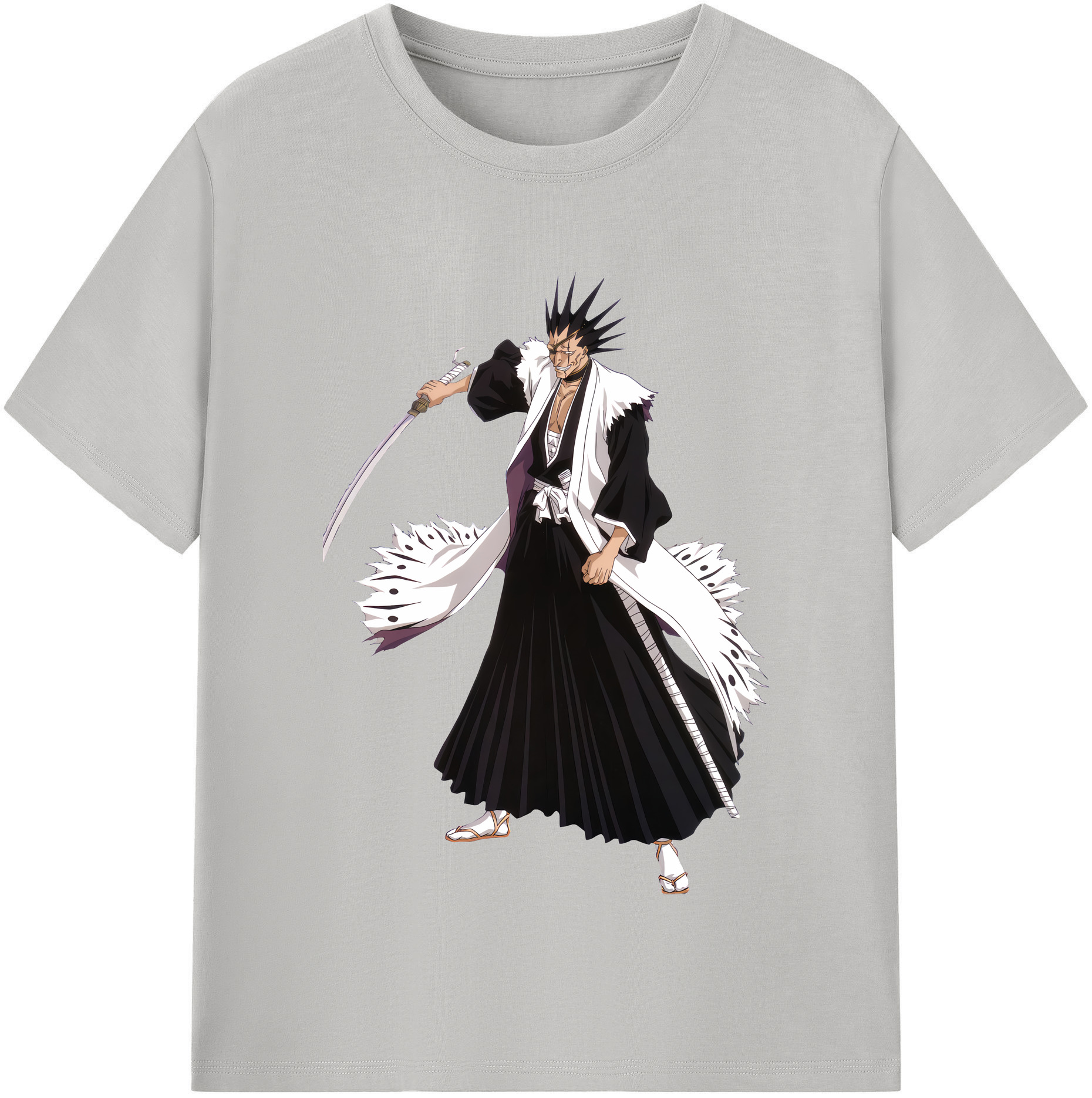 （画像用） ブリーチ ざらき けんぱち BLEACH Zaraki Kenpachi 綿100％半袖Tシャツ（フロントプリント）