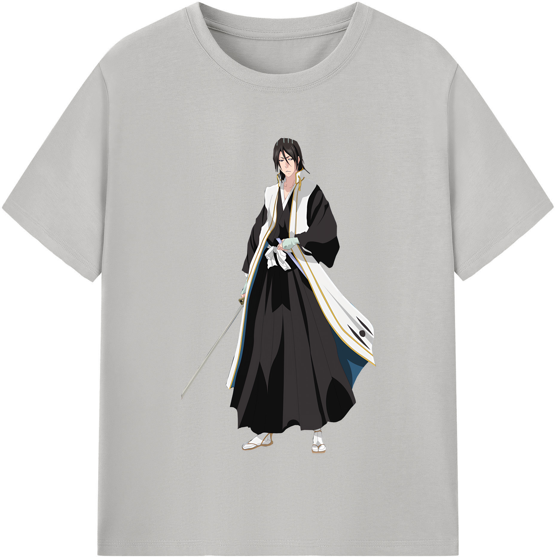 （画像用） ブリーチ くちき びゃくや BLEACH Kuchiki Byakuya 綿100％半袖Tシャツ（フロントプリント）