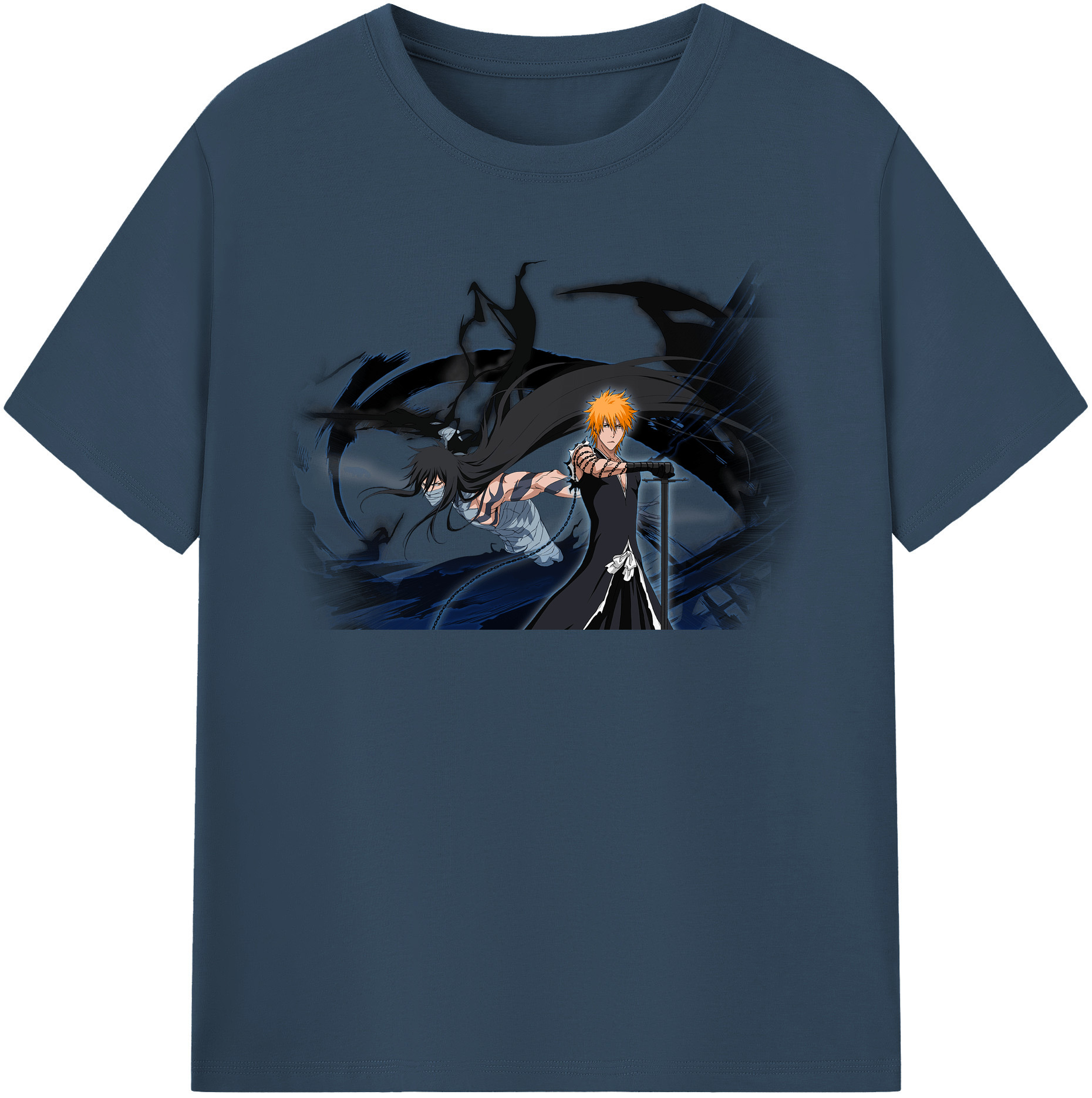 （画像用） ブリーチ 黒崎一護（くろさき いちご）BLEACH Kurosaki Ichigo 綿100％半袖Tシャツ（フロントプリント）