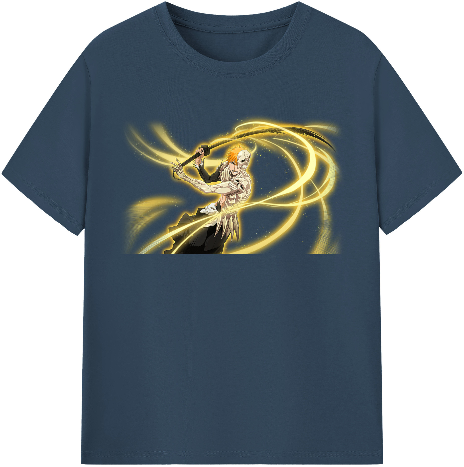 （画像用） ブリーチ 黒崎一護（くろさき いちご）BLEACH Kurosaki Ichigo 綿100％半袖Tシャツ（フロントプリント）