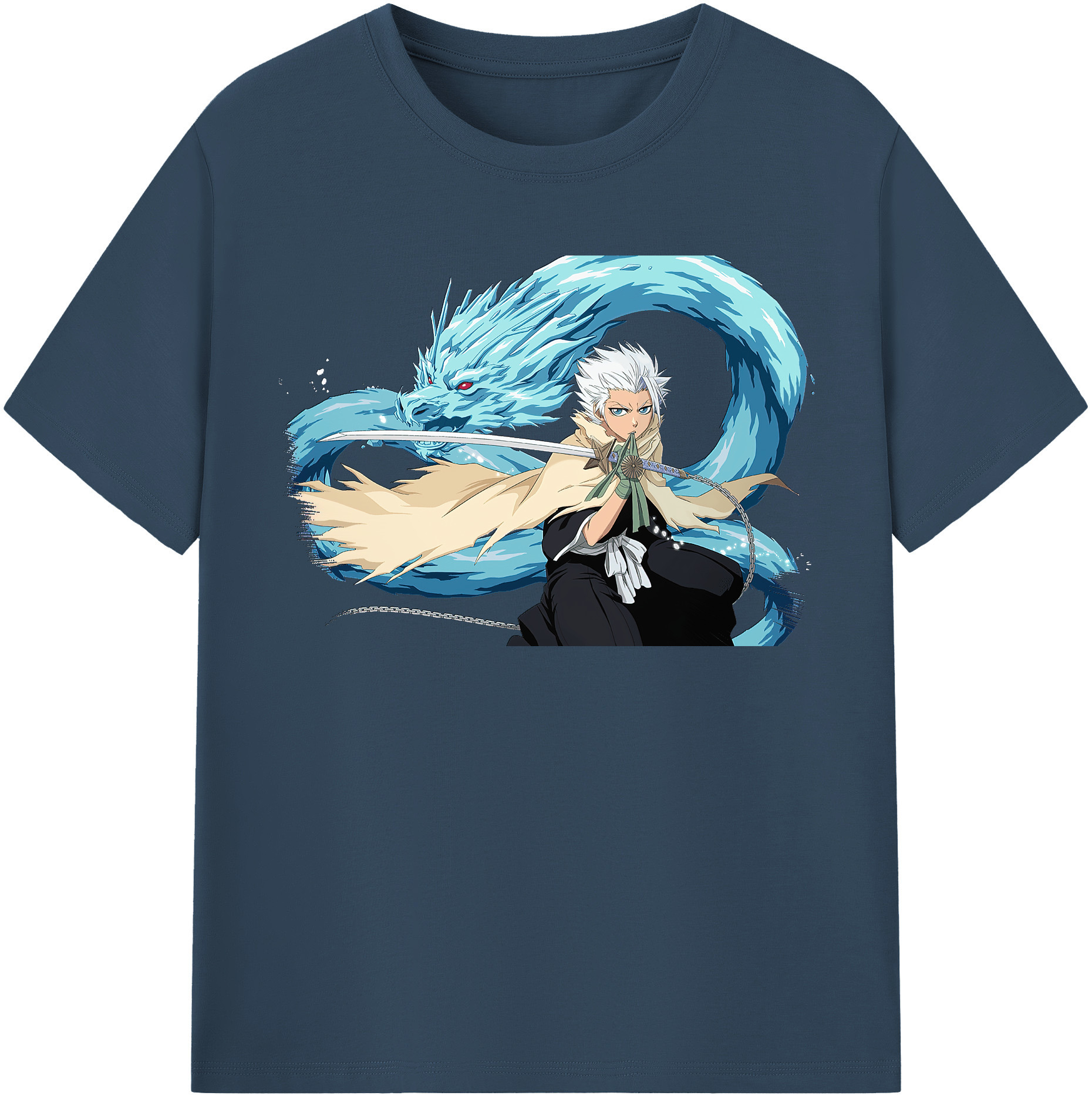 （画像用） ブリーチ 日番谷冬獅郎（ひつがや とうしろう） BLEACH Hitsugaya Toushirou 綿100％半袖Tシャツ（フロントプリント）