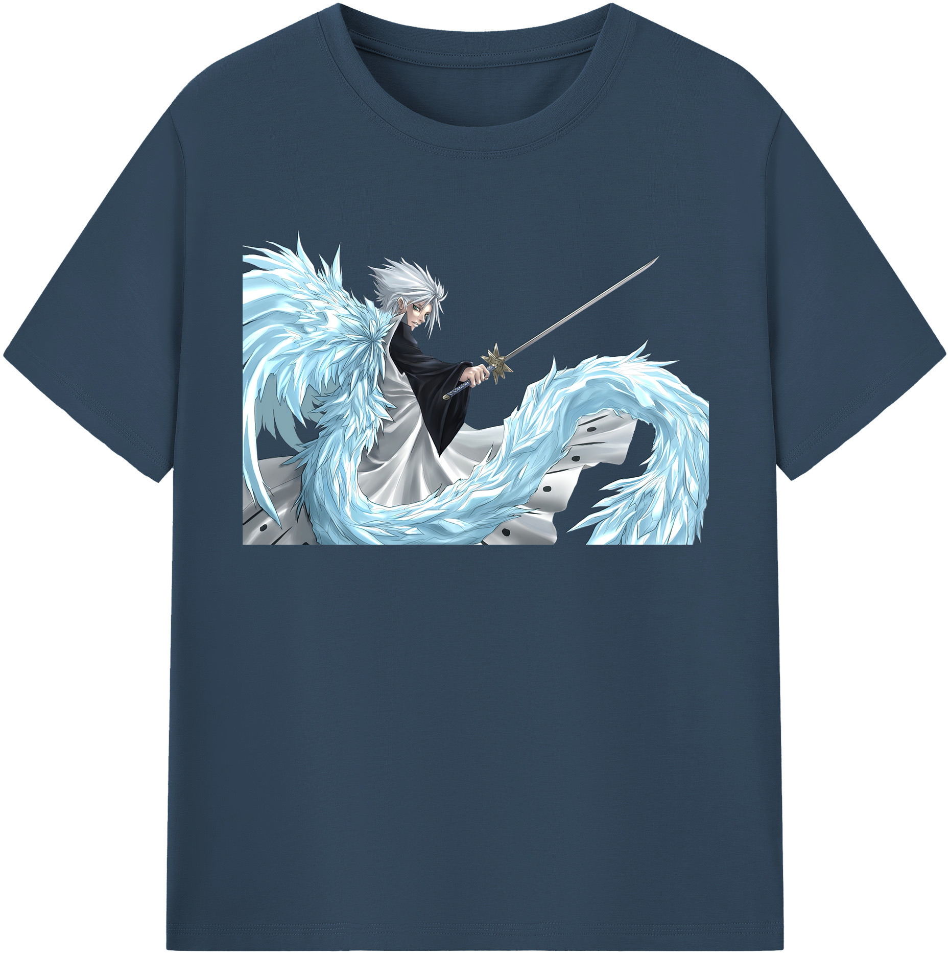 （画像用） ブリーチ 日番谷冬獅郎（ひつがや とうしろう） BLEACH Hitsugaya Toushirou 綿100％半袖Tシャツ（フロントプリント）