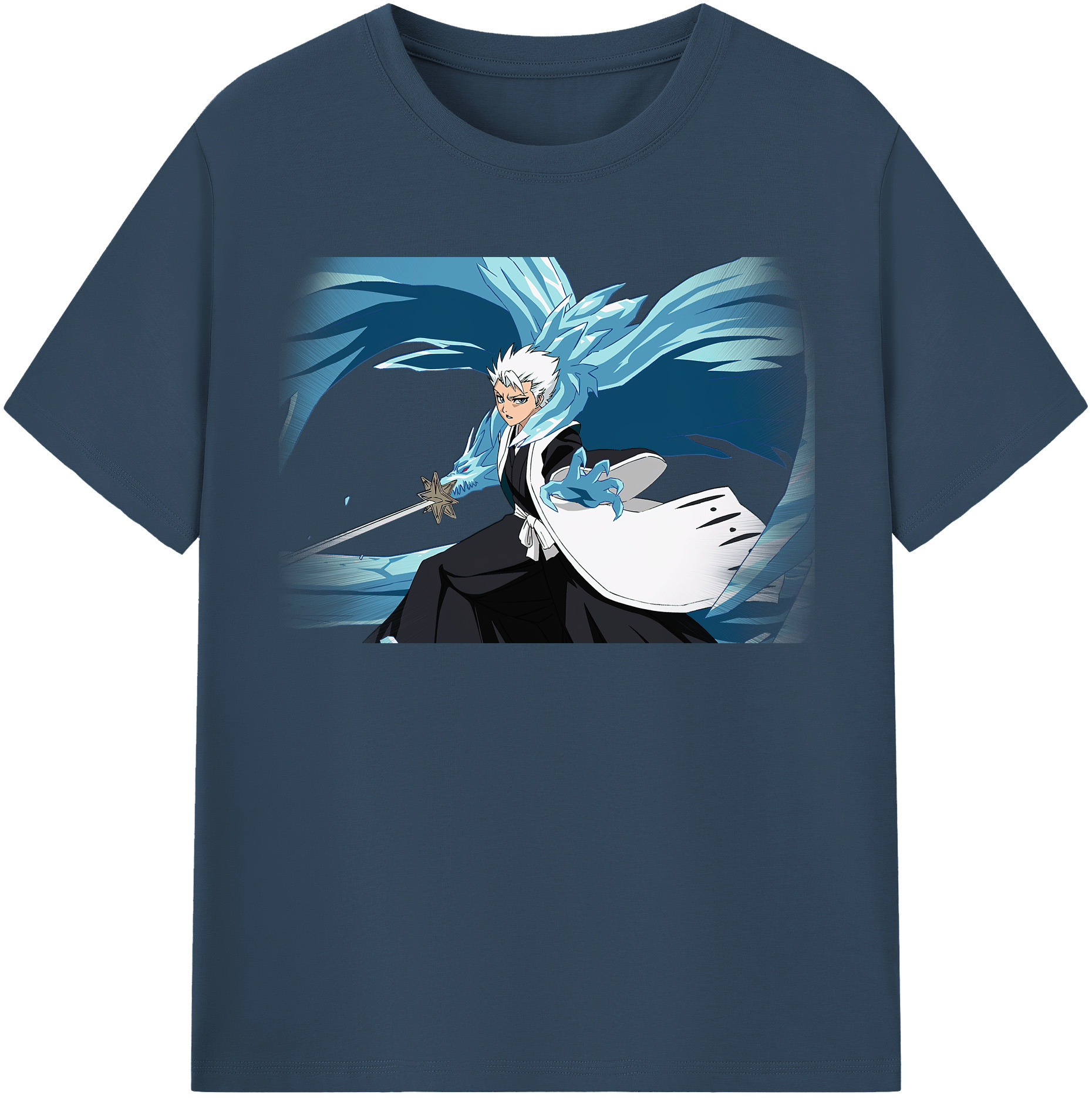 （画像用） ブリーチ 日番谷冬獅郎（ひつがや とうしろう） BLEACH Hitsugaya Toushirou 綿100％半袖Tシャツ（フロントプリント）