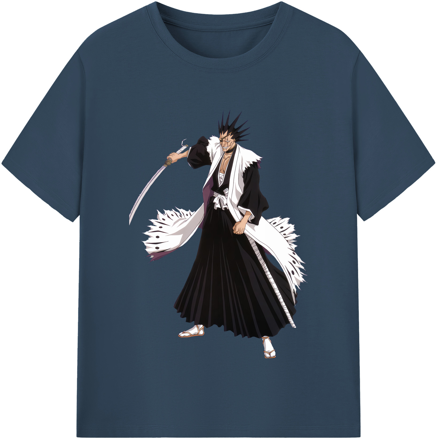 （画像用） ブリーチ ざらき けんぱち BLEACH Zaraki Kenpachi 綿100％半袖Tシャツ（フロントプリント）