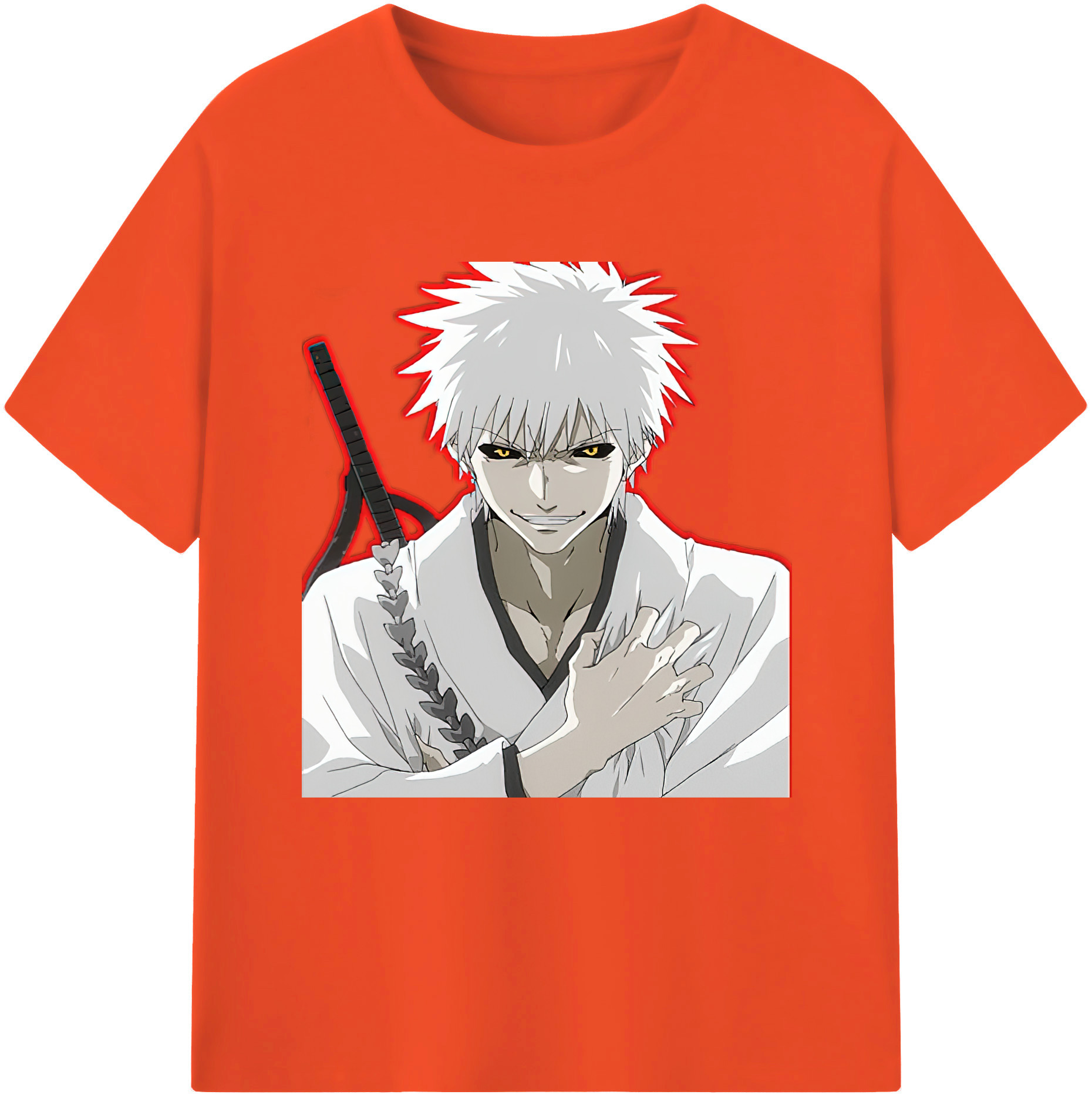 （画像用） ブリーチ 黒崎一護（くろさき いちご）BLEACH Kurosaki Ichigo 綿100％半袖Tシャツ（フロントプリント）