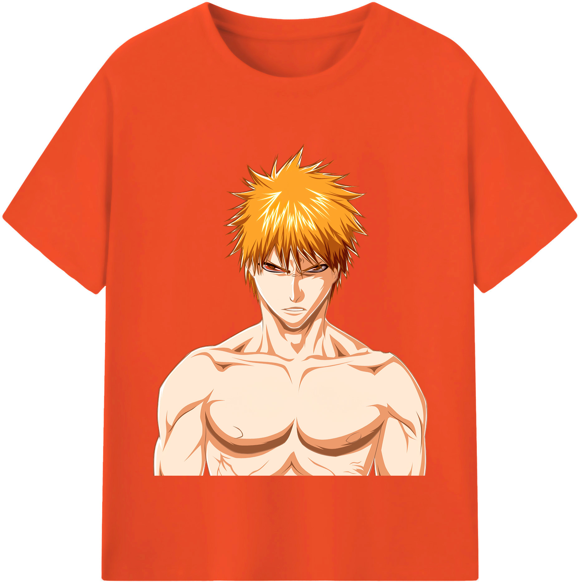（画像用） ブリーチ 黒崎一護（くろさき いちご）BLEACH Kurosaki Ichigo 綿100％半袖Tシャツ（フロントプリント）