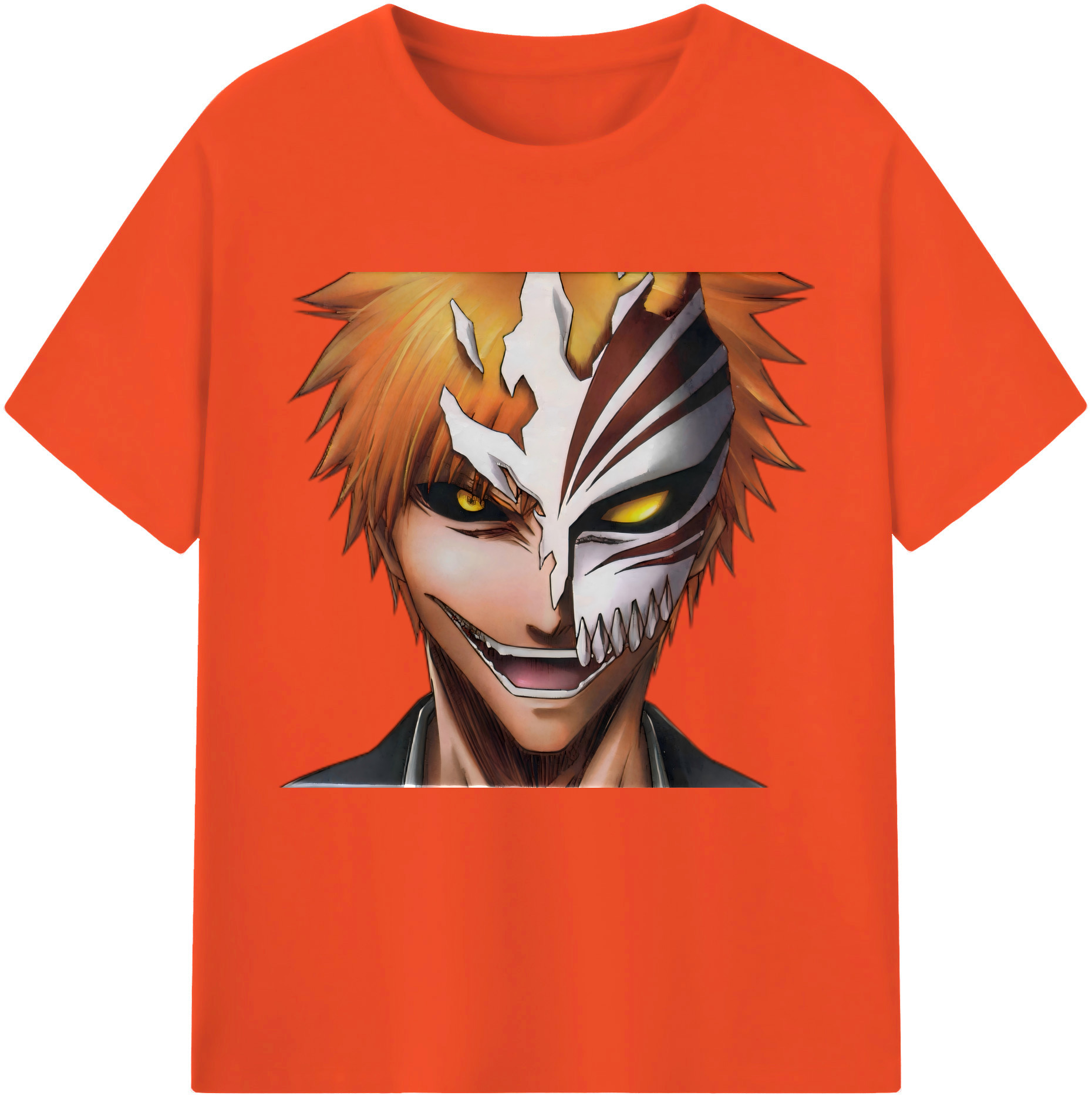 （画像用） ブリーチ 黒崎一護（くろさき いちご）BLEACH Kurosaki Ichigo 綿100％半袖Tシャツ（フロントプリント）