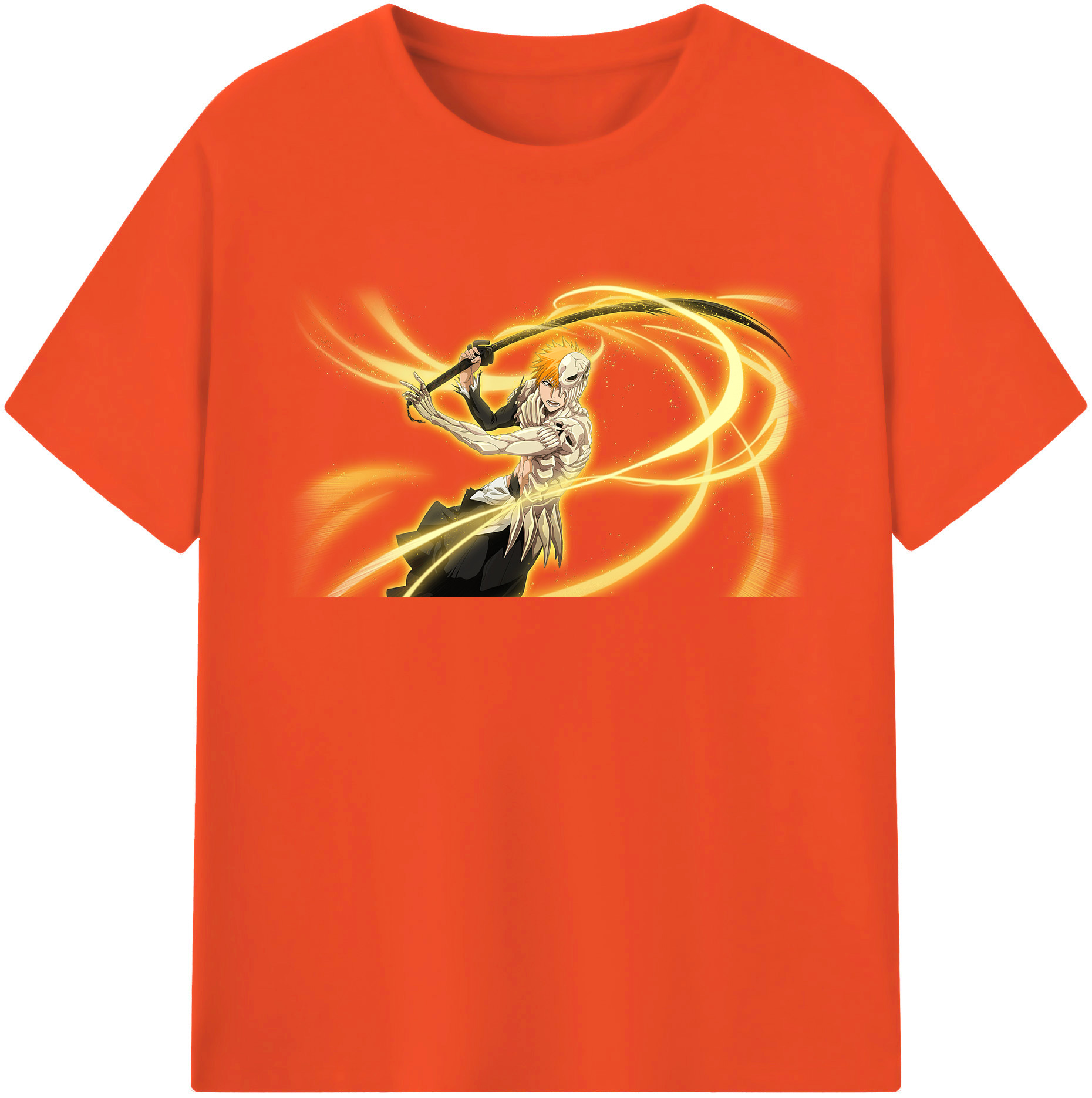 （画像用） ブリーチ 黒崎一護（くろさき いちご）BLEACH Kurosaki Ichigo 綿100％半袖Tシャツ（フロントプリント）
