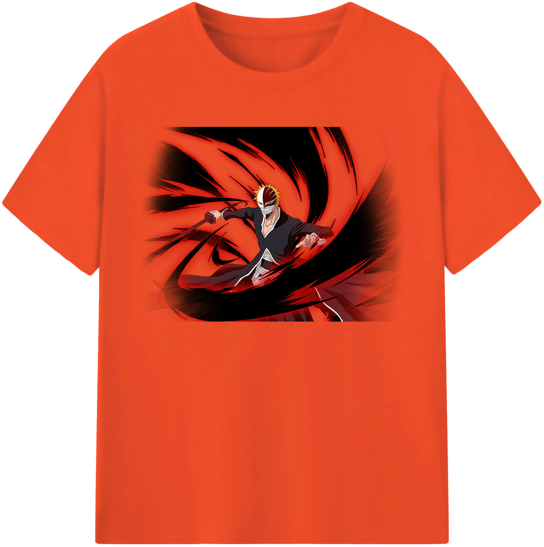 （画像用） ブリーチ 黒崎一護（くろさき いちご）BLEACH Kurosaki Ichigo 綿100％半袖Tシャツ（フロントプリント）