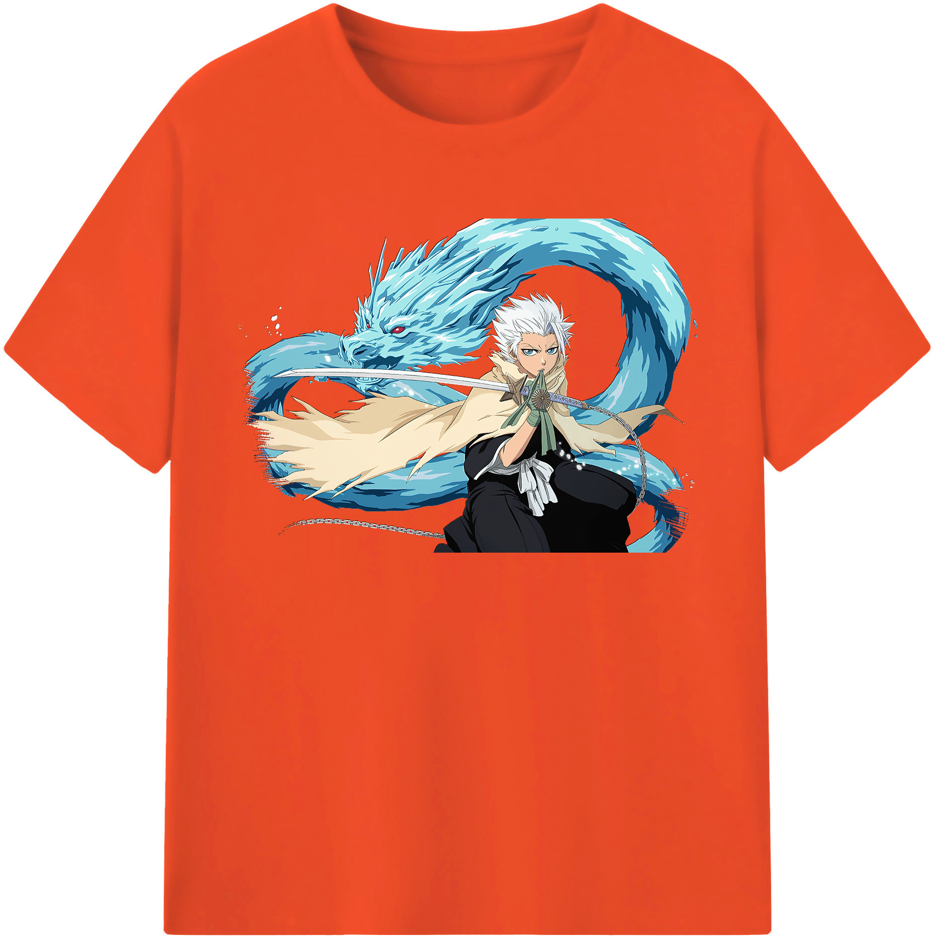 （画像用） ブリーチ 日番谷冬獅郎（ひつがや とうしろう） BLEACH Hitsugaya Toushirou 綿100％半袖Tシャツ（フロントプリント）