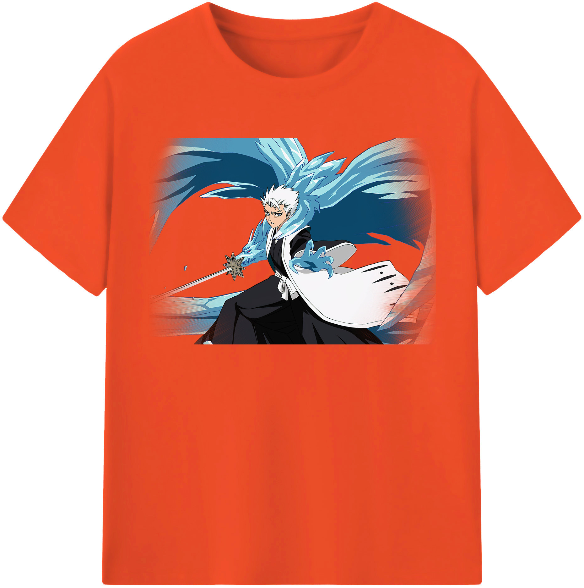 （画像用） ブリーチ 日番谷冬獅郎（ひつがや とうしろう） BLEACH Hitsugaya Toushirou 綿100％半袖Tシャツ（フロントプリント）