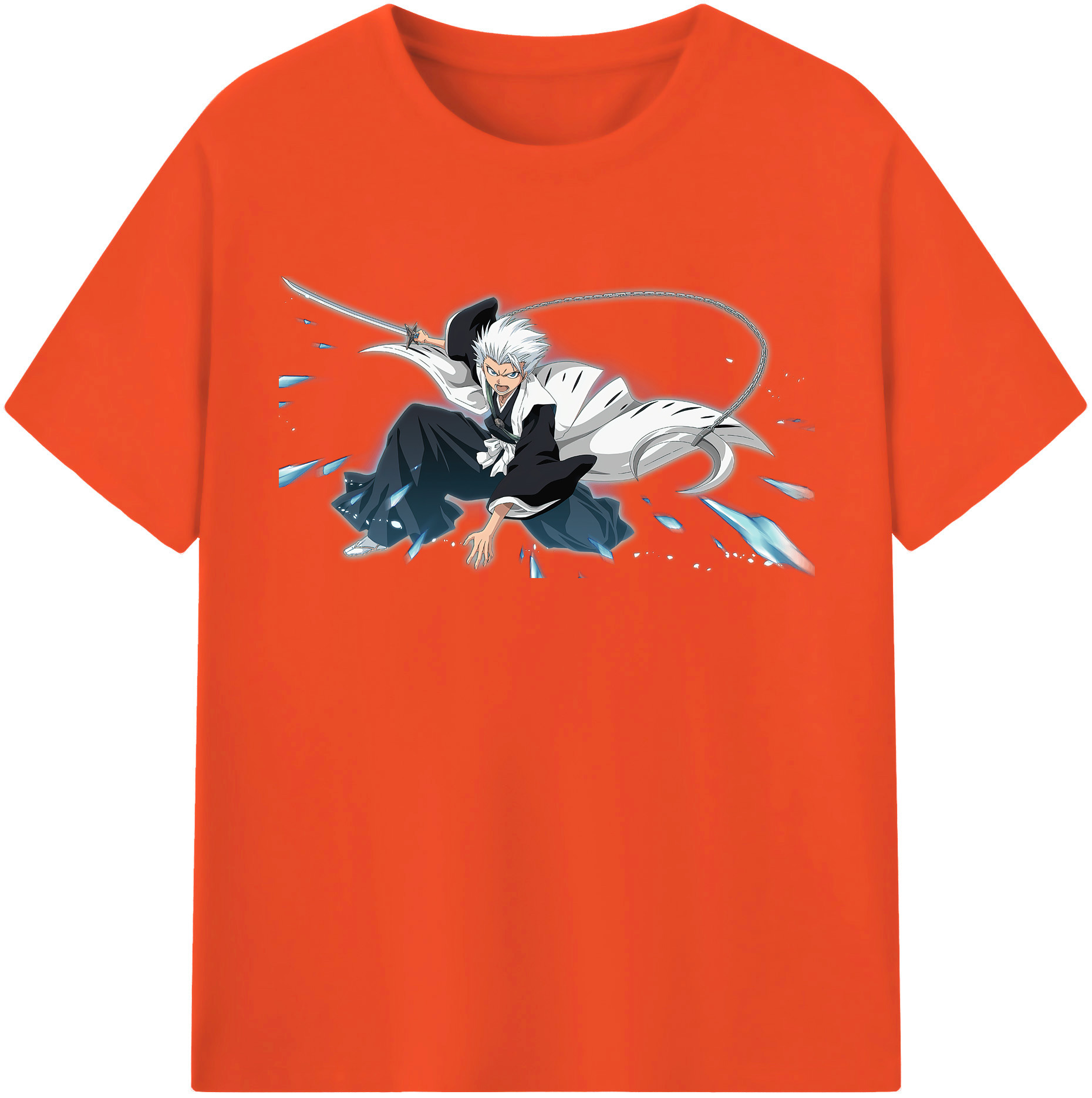 （画像用） ブリーチ 日番谷冬獅郎（ひつがや とうしろう） BLEACH Hitsugaya Toushirou 綿100％半袖Tシャツ（フロントプリント）