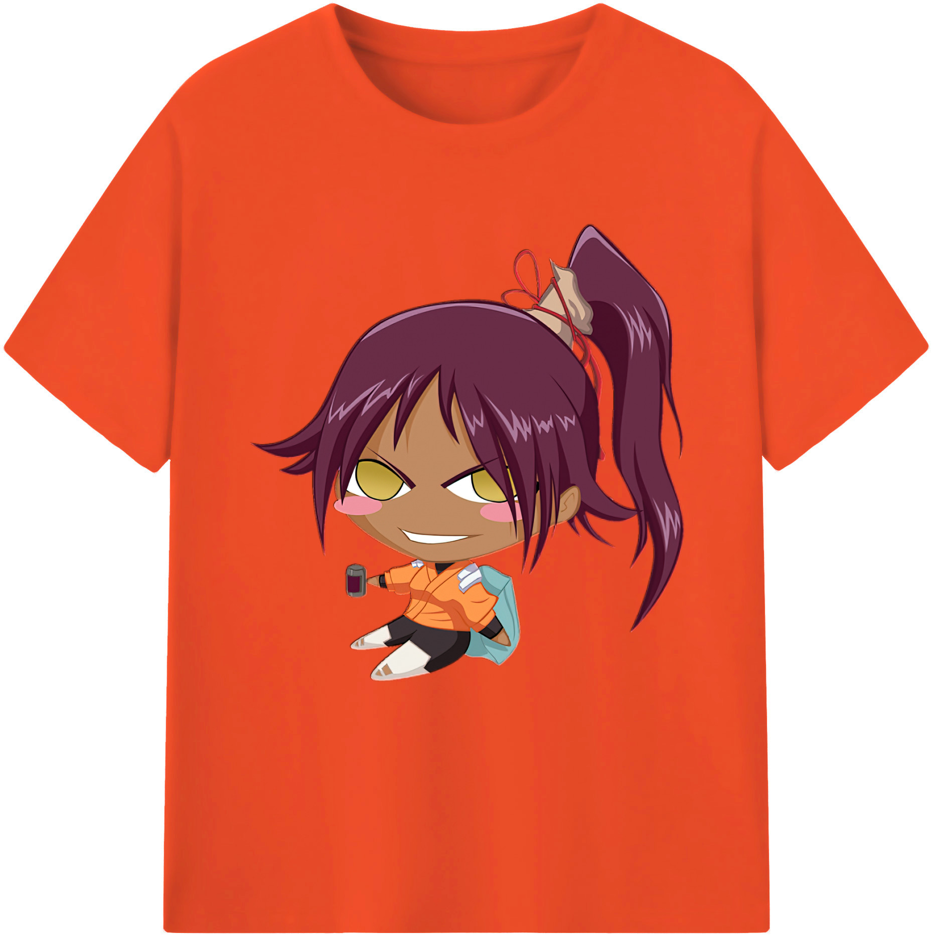 （画像用） ブリーチ 四楓院 夜一（しほういん よるいち） BLEACH Shihouin Yoruichi 綿100％半袖Tシャツ（フロントプリント）
