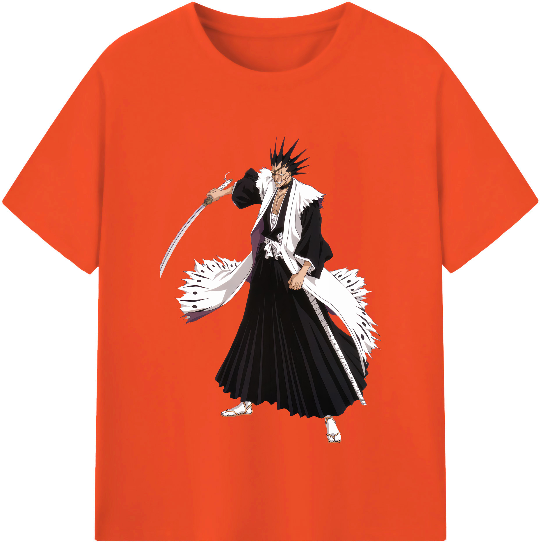 （画像用） ブリーチ ざらき けんぱち BLEACH Zaraki Kenpachi 綿100％半袖Tシャツ（フロントプリント）