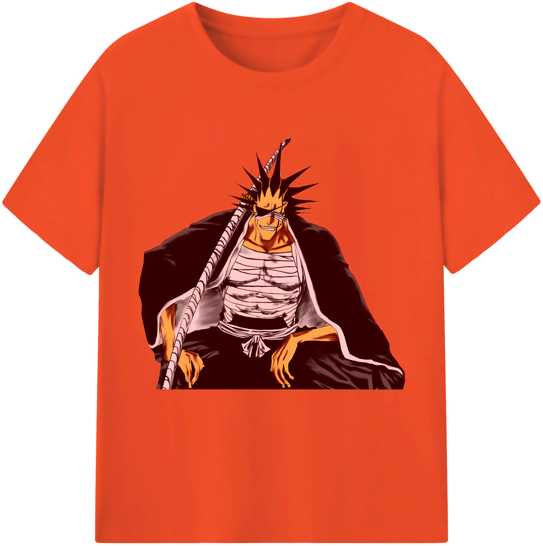 （画像用） ブリーチ ざらき けんぱち BLEACH Zaraki Kenpachi 綿100％半袖Tシャツ（フロントプリント）