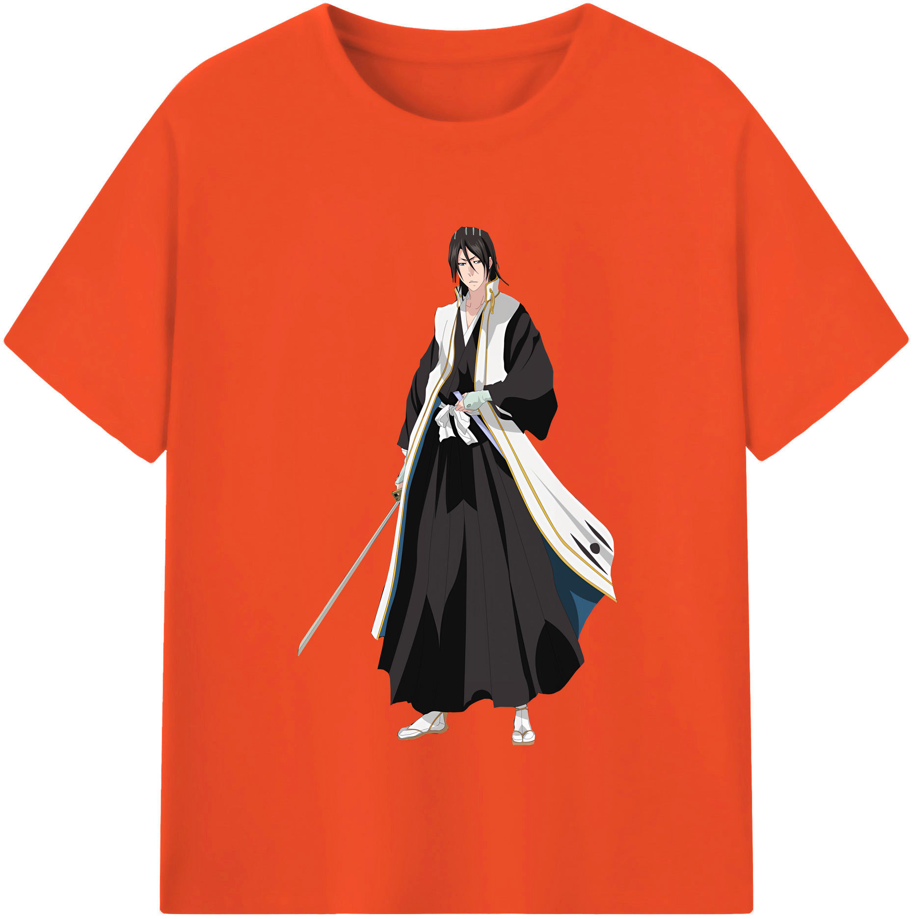 （画像用） ブリーチ くちき びゃくや BLEACH Kuchiki Byakuya 綿100％半袖Tシャツ（フロントプリント）