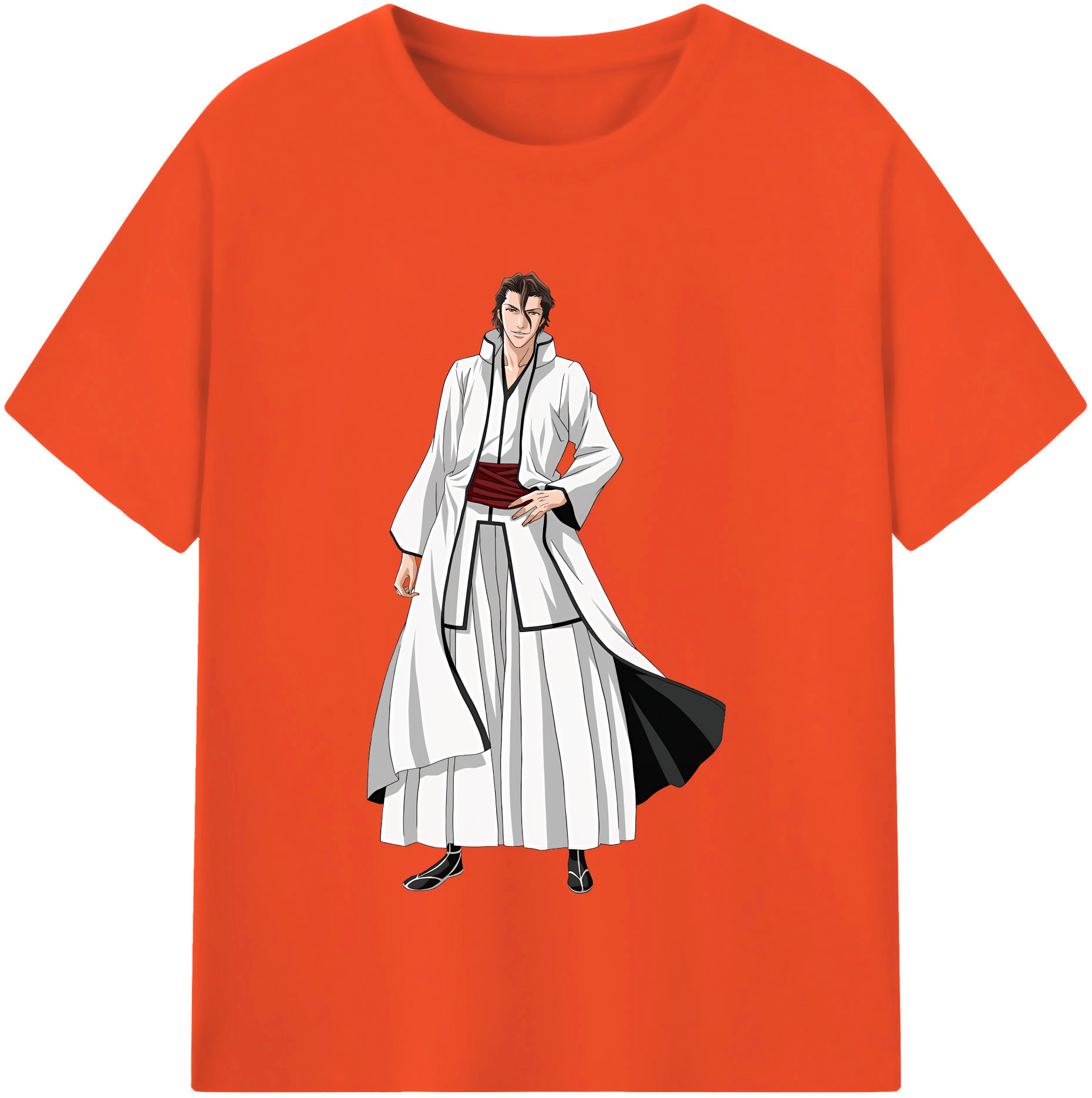 （画像用） ブリーチ 藍染 惣右介（あいぜん そうすけ） BLEACH Aizen Sousuke 綿100％半袖Tシャツ（フロントプリント）
