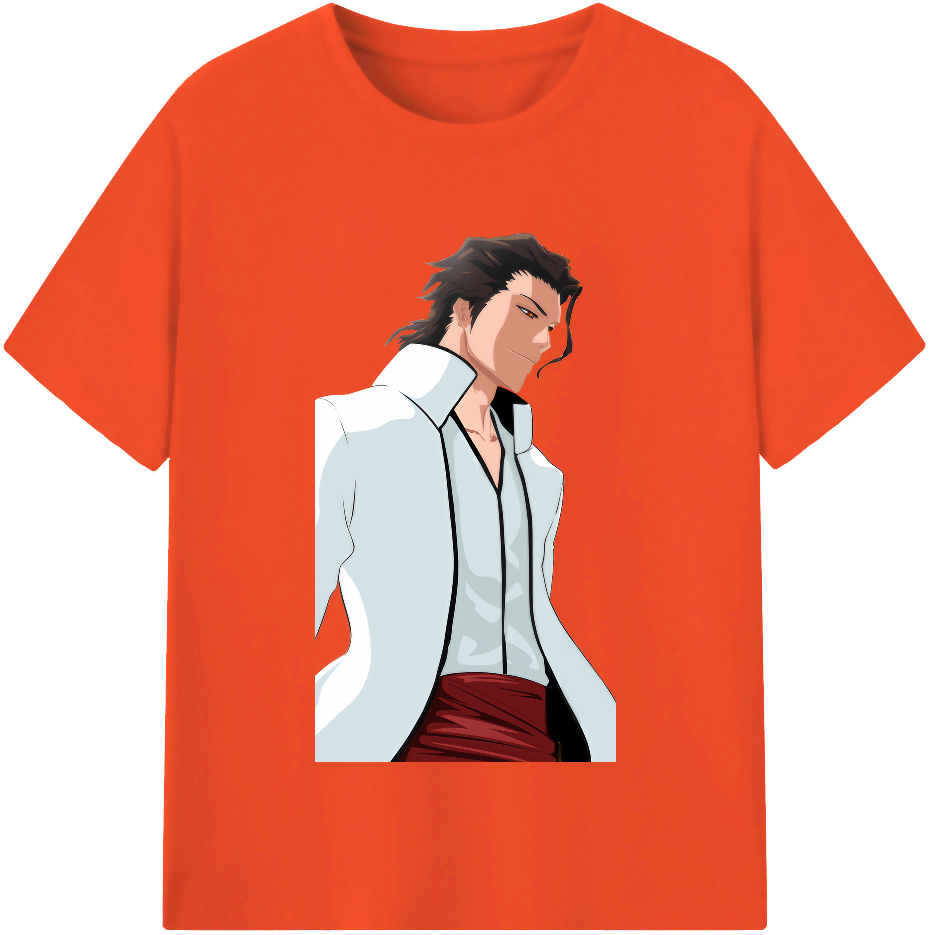 （画像用） ブリーチ 藍染 惣右介（あいぜん そうすけ） BLEACH Aizen Sousuke 綿100％半袖Tシャツ（フロントプリント）