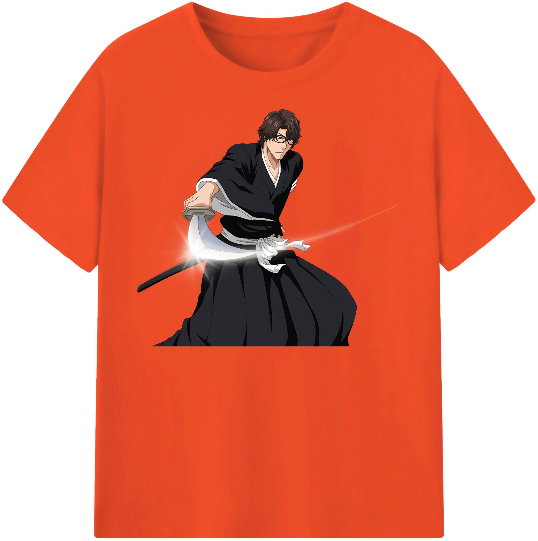 （画像用） ブリーチ 藍染 惣右介（あいぜん そうすけ） BLEACH Aizen Sousuke 綿100％半袖Tシャツ（フロントプリント）