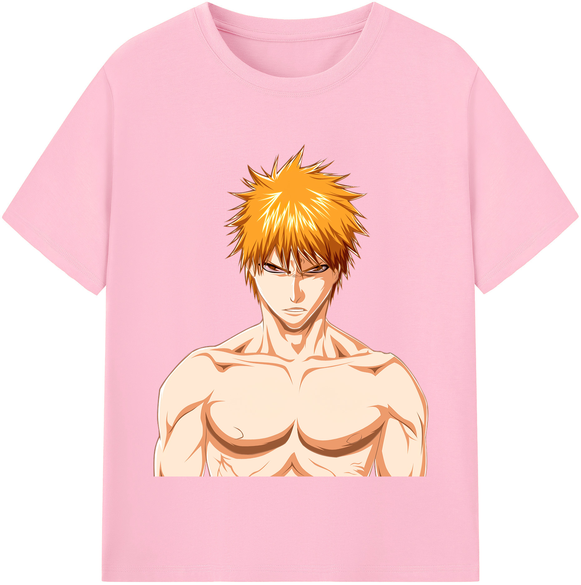 （画像用） ブリーチ 黒崎一護（くろさき いちご）BLEACH Kurosaki Ichigo 綿100％半袖Tシャツ（フロントプリント）