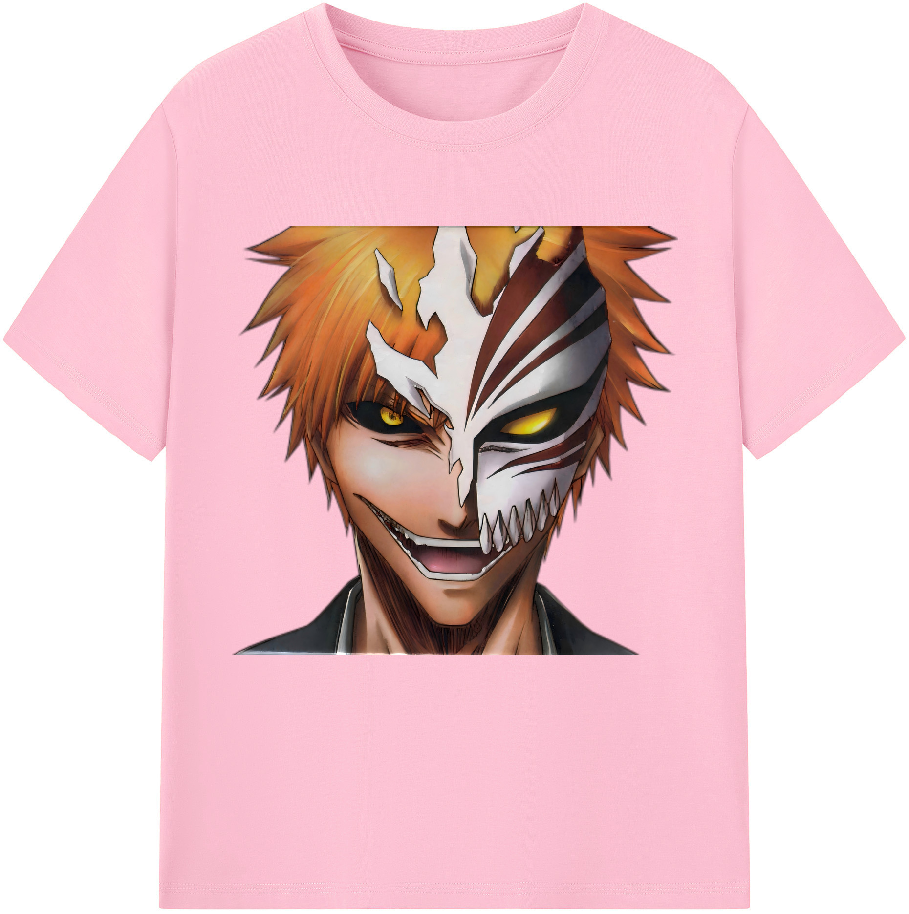 （画像用） ブリーチ 黒崎一護（くろさき いちご）BLEACH Kurosaki Ichigo 綿100％半袖Tシャツ（フロントプリント）