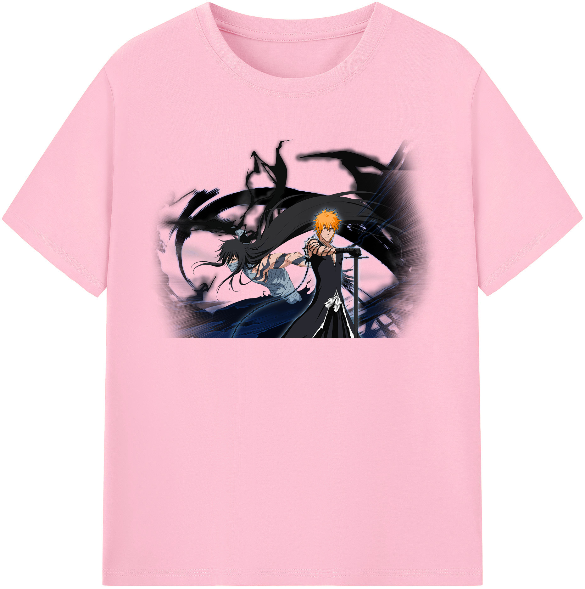 （画像用） ブリーチ 黒崎一護（くろさき いちご）BLEACH Kurosaki Ichigo 綿100％半袖Tシャツ（フロントプリント）