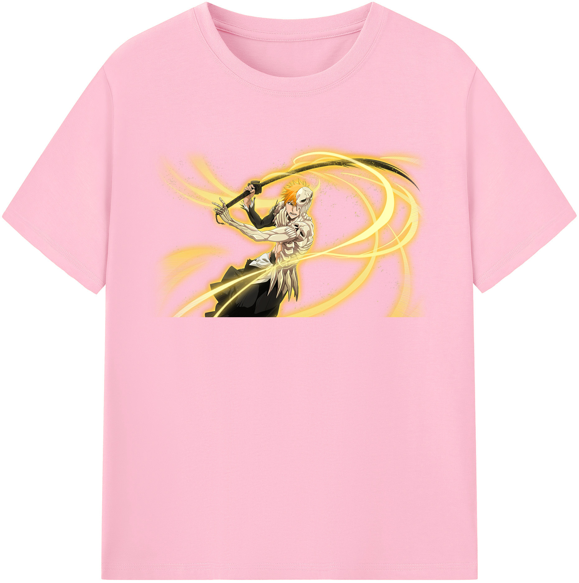 （画像用） ブリーチ 黒崎一護（くろさき いちご）BLEACH Kurosaki Ichigo 綿100％半袖Tシャツ（フロントプリント）