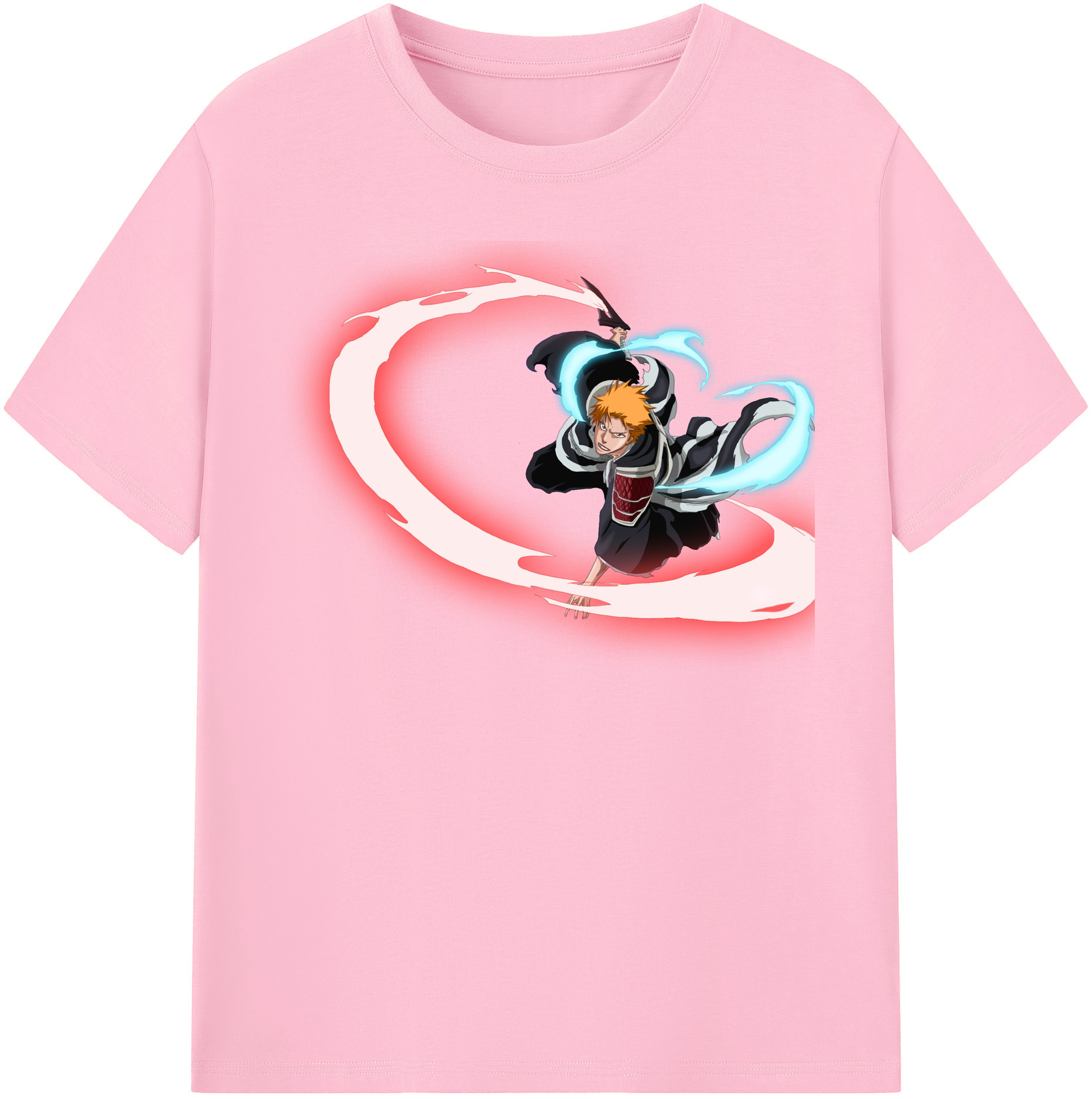 （画像用） ブリーチ 黒崎一護（くろさき いちご）BLEACH Kurosaki Ichigo 綿100％半袖Tシャツ（フロントプリント）