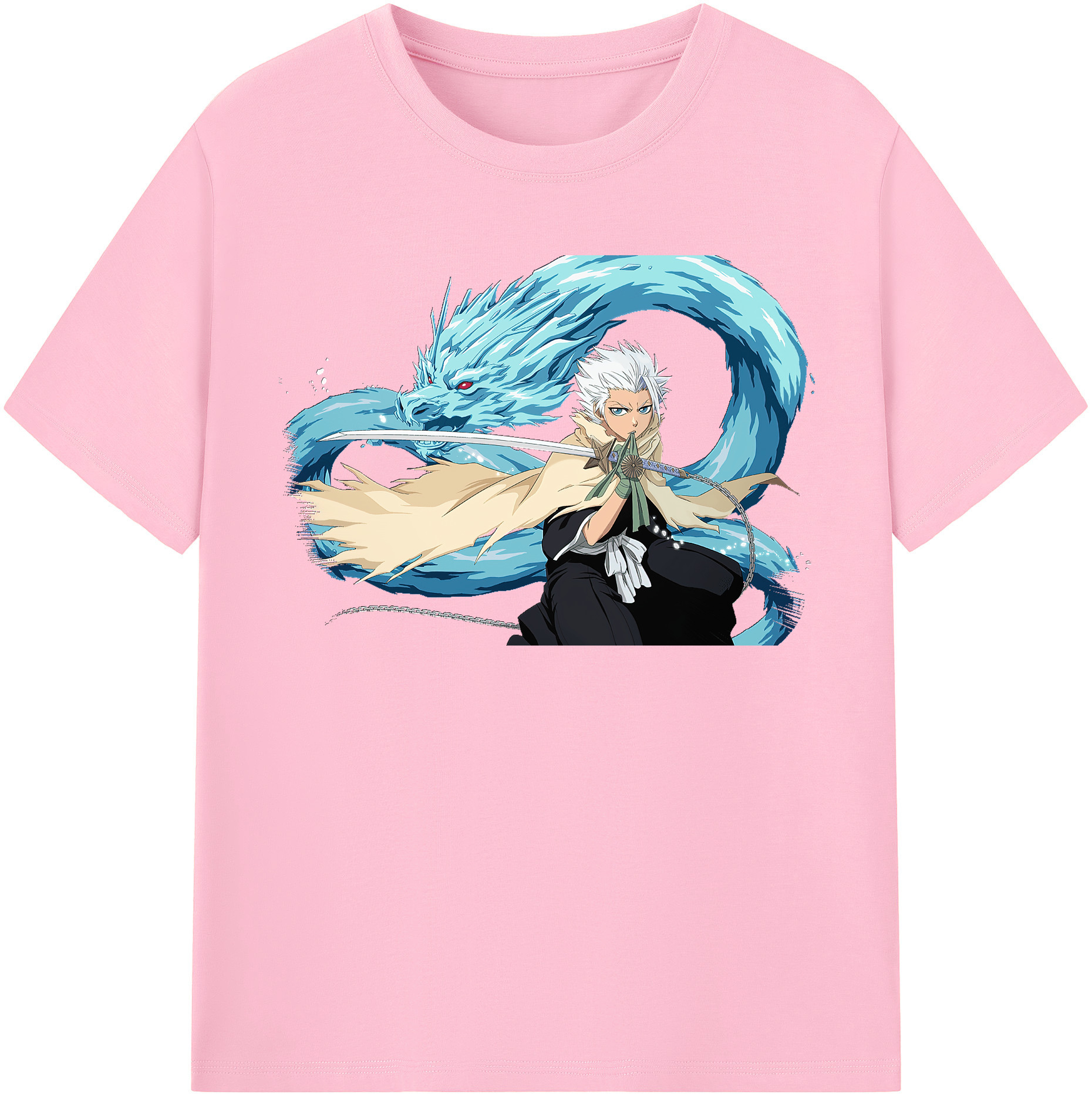 （画像用） ブリーチ 日番谷冬獅郎（ひつがや とうしろう） BLEACH Hitsugaya Toushirou 綿100％半袖Tシャツ（フロントプリント）
