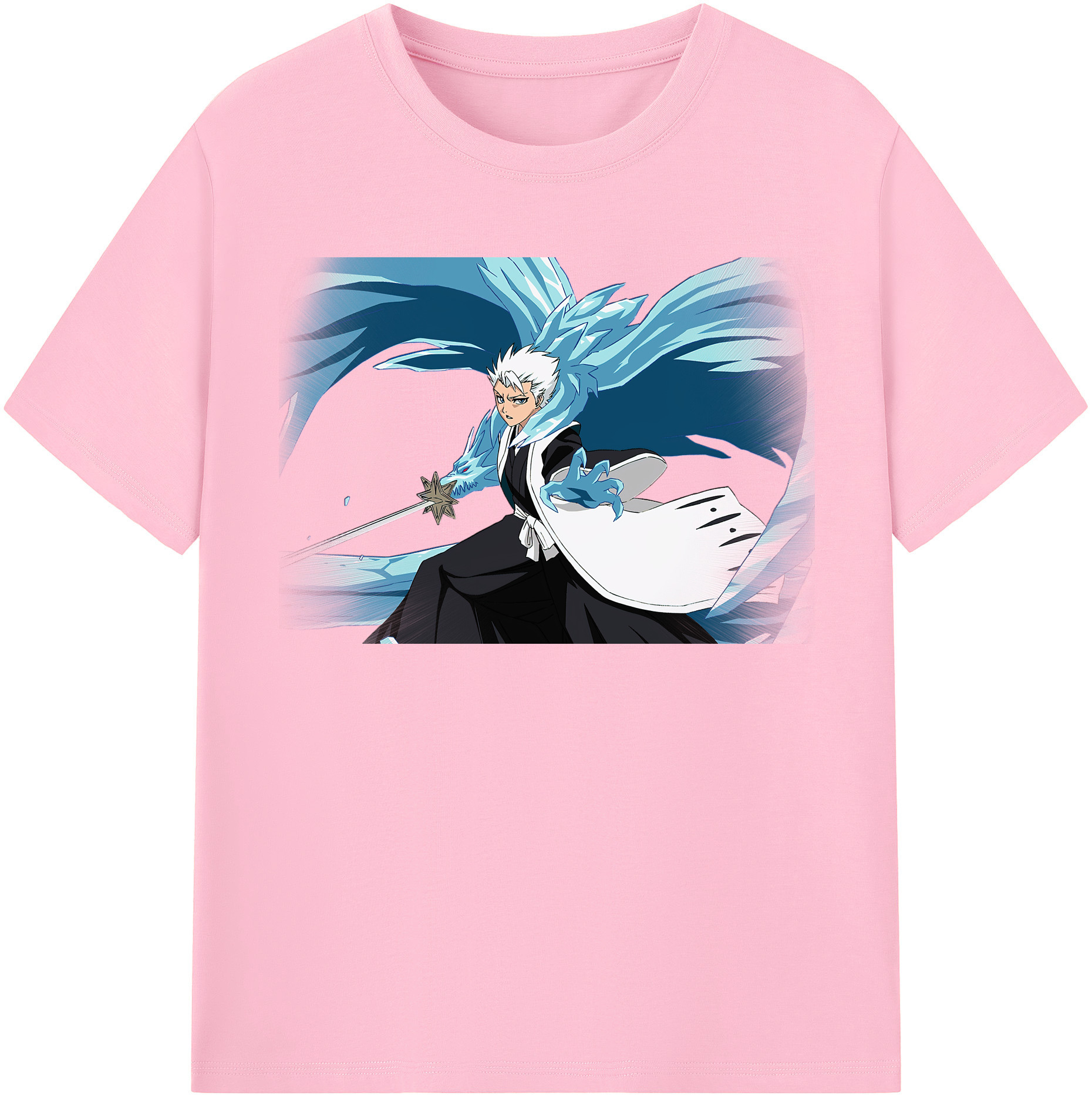 （画像用） ブリーチ 日番谷冬獅郎（ひつがや とうしろう） BLEACH Hitsugaya Toushirou 綿100％半袖Tシャツ（フロントプリント）