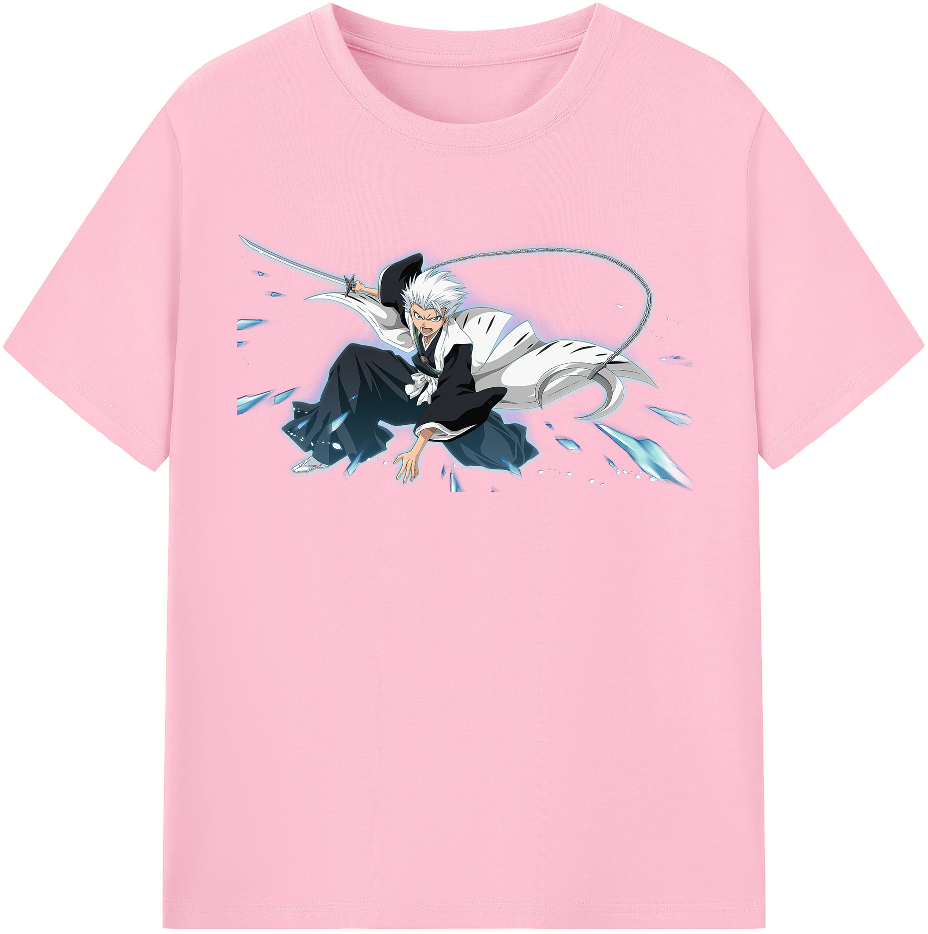 （画像用） ブリーチ 日番谷冬獅郎（ひつがや とうしろう） BLEACH Hitsugaya Toushirou 綿100％半袖Tシャツ（フロントプリント）