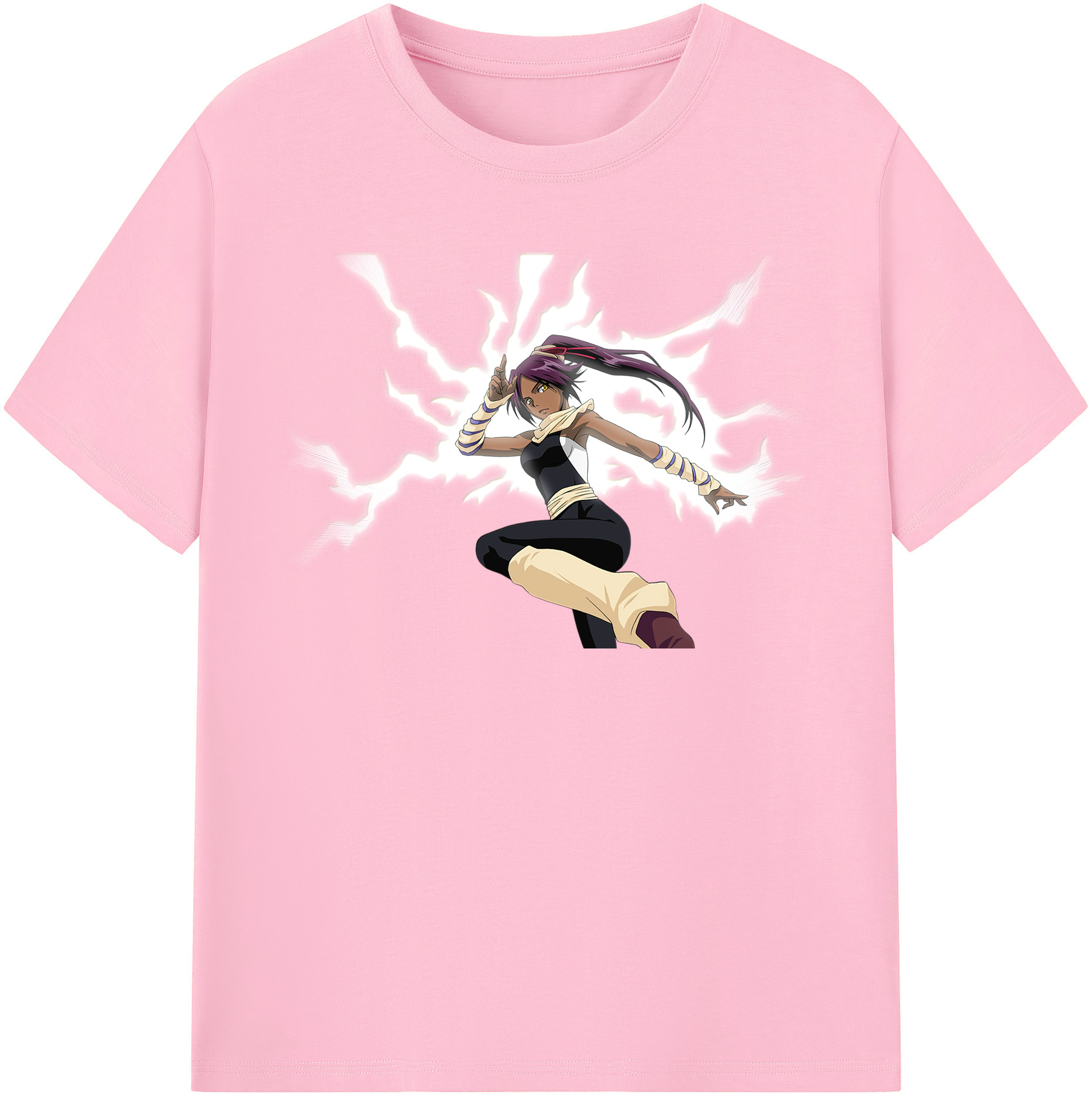 （画像用） ブリーチ 四楓院 夜一（しほういん よるいち） BLEACH Shihouin Yoruichi 綿100％半袖Tシャツ（フロントプリント）