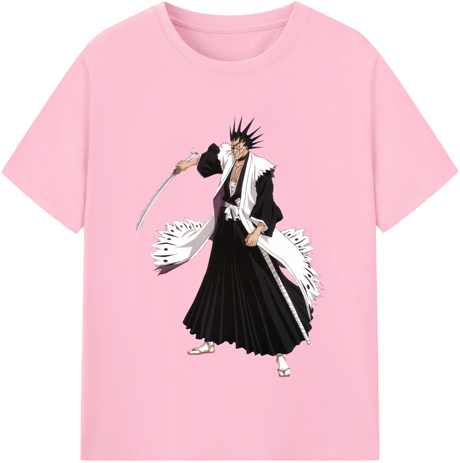 （画像用） ブリーチ ざらき けんぱち BLEACH Zaraki Kenpachi 綿100％半袖Tシャツ（フロントプリント）