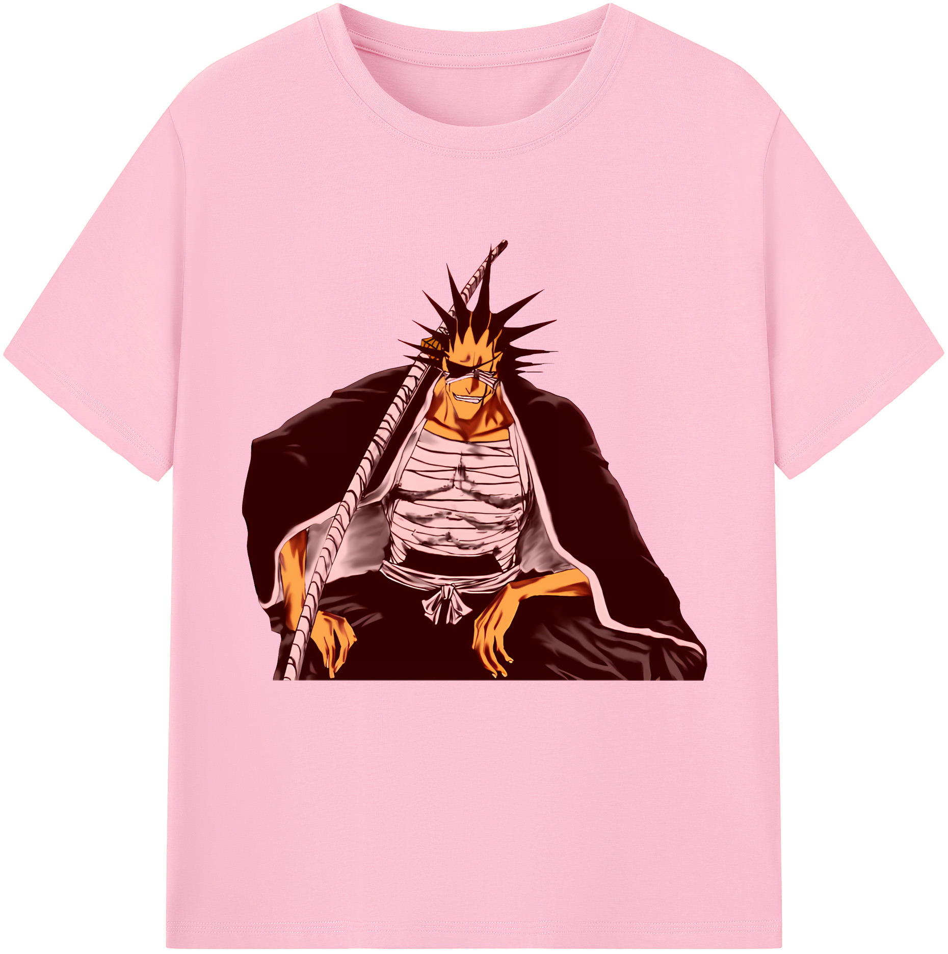 （画像用） ブリーチ ざらき けんぱち BLEACH Zaraki Kenpachi 綿100％半袖Tシャツ（フロントプリント）