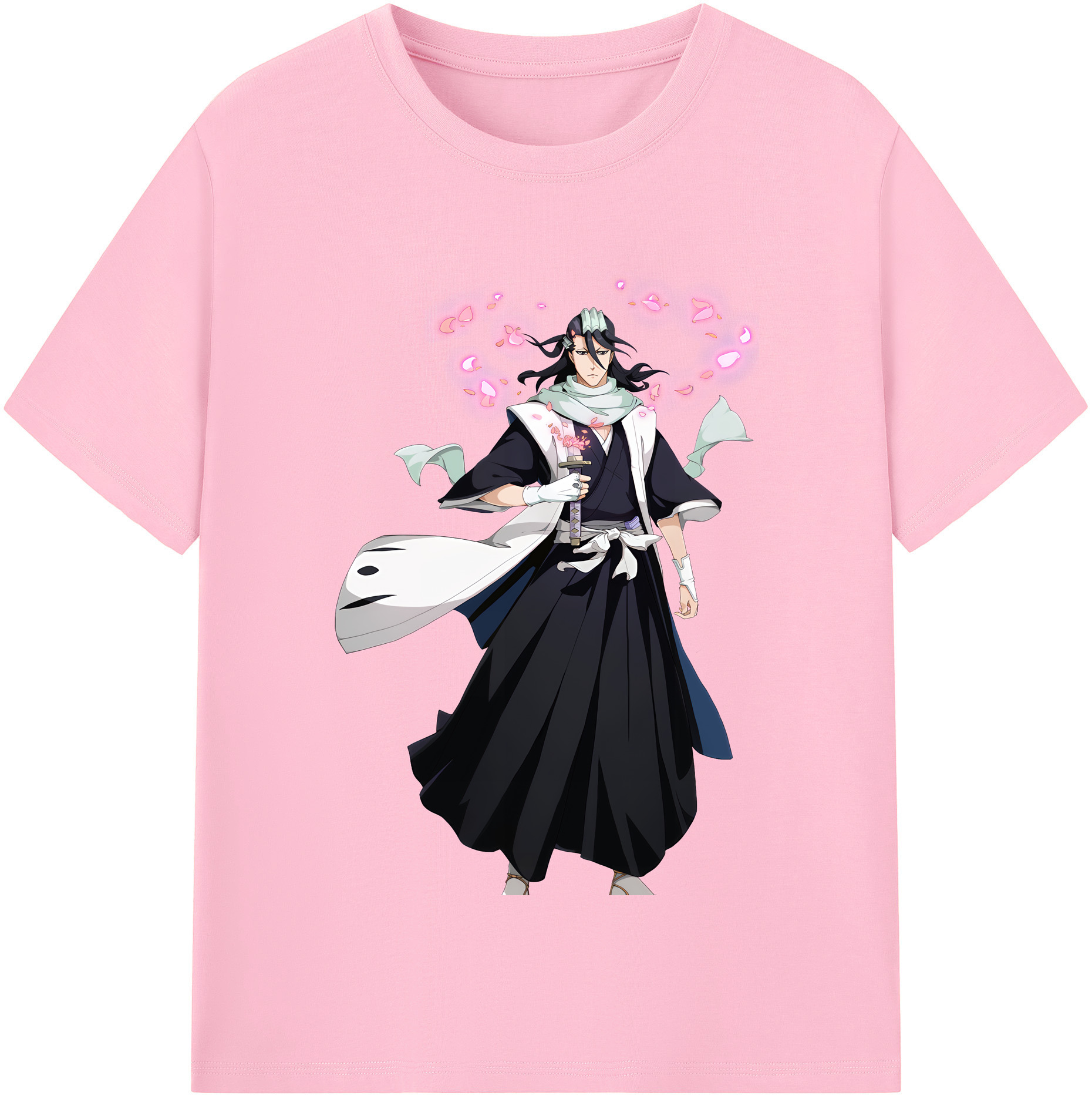 （画像用） ブリーチ くちき びゃくや BLEACH Kuchiki Byakuya 綿100％半袖Tシャツ（フロントプリント）