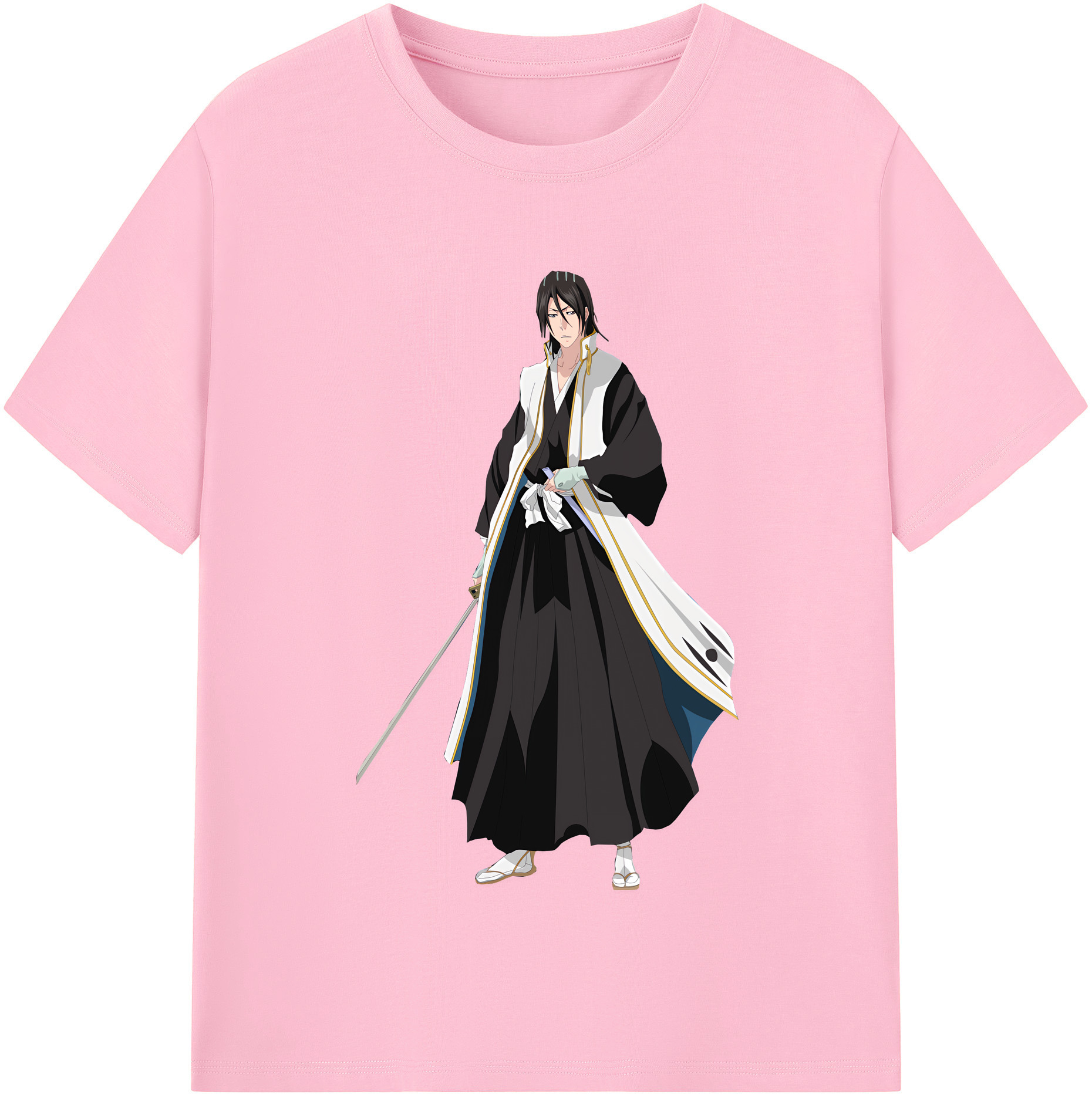 （画像用） ブリーチ くちき びゃくや BLEACH Kuchiki Byakuya 綿100％半袖Tシャツ（フロントプリント）