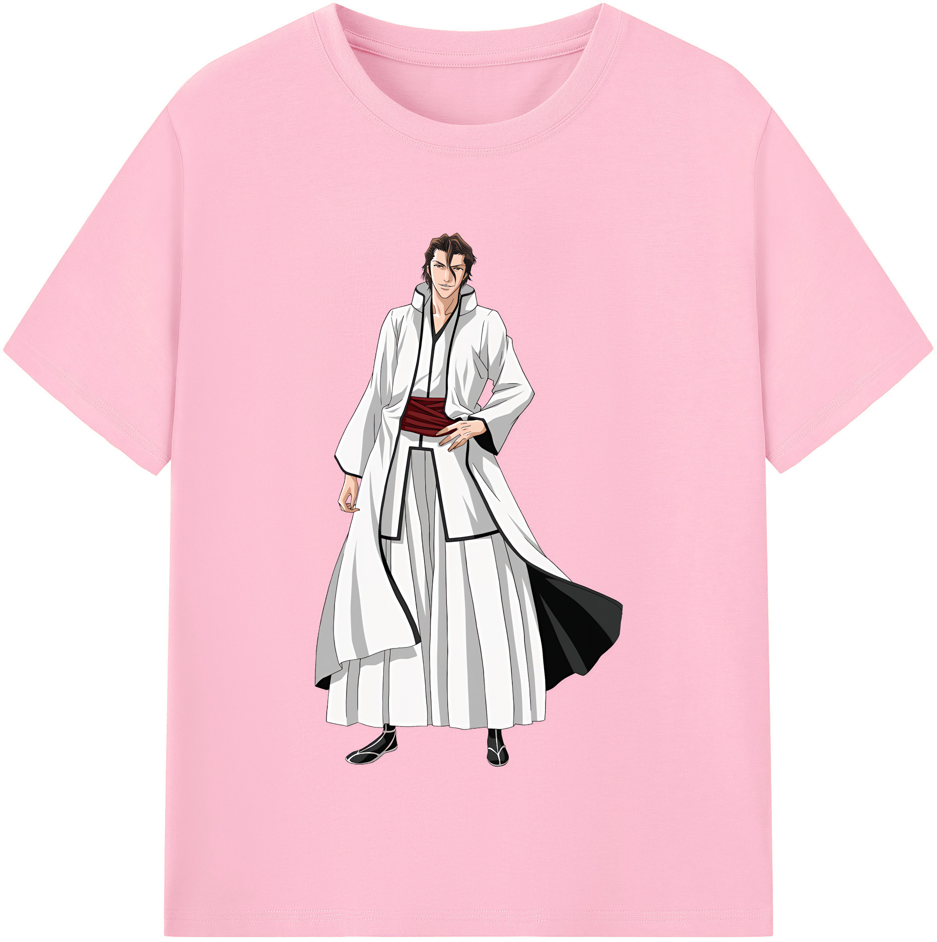 （画像用） ブリーチ 藍染 惣右介（あいぜん そうすけ） BLEACH Aizen Sousuke 綿100％半袖Tシャツ（フロントプリント）