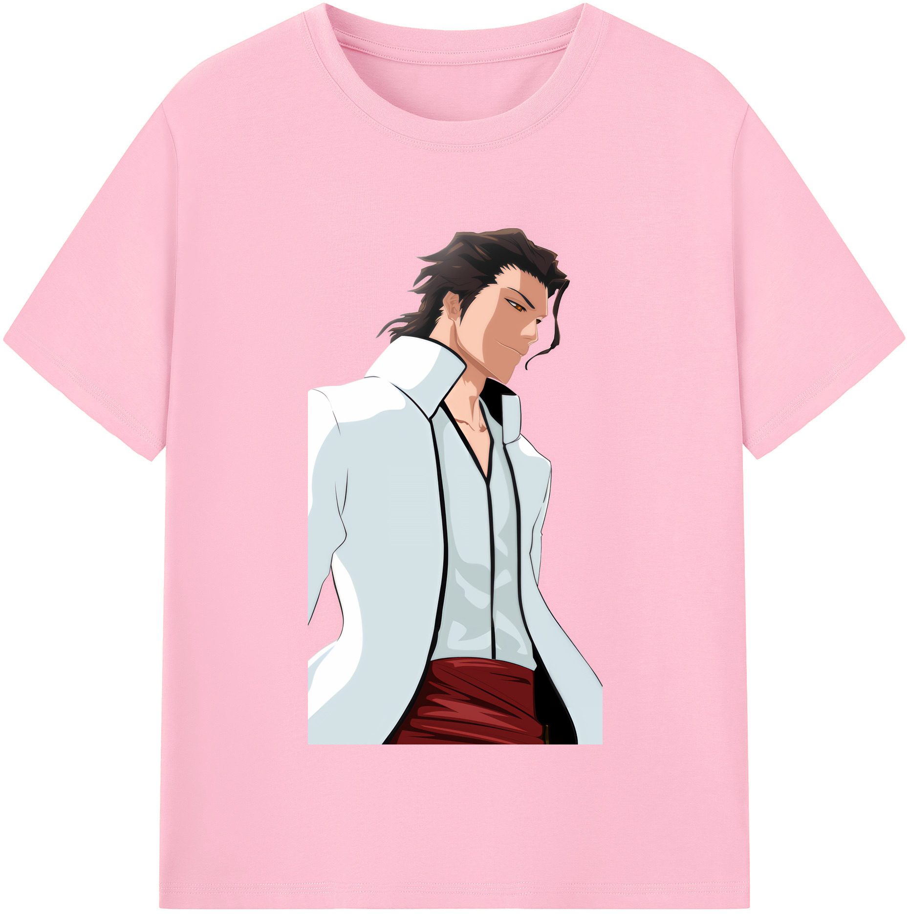 （画像用） ブリーチ 藍染 惣右介（あいぜん そうすけ） BLEACH Aizen Sousuke 綿100％半袖Tシャツ（フロントプリント）
