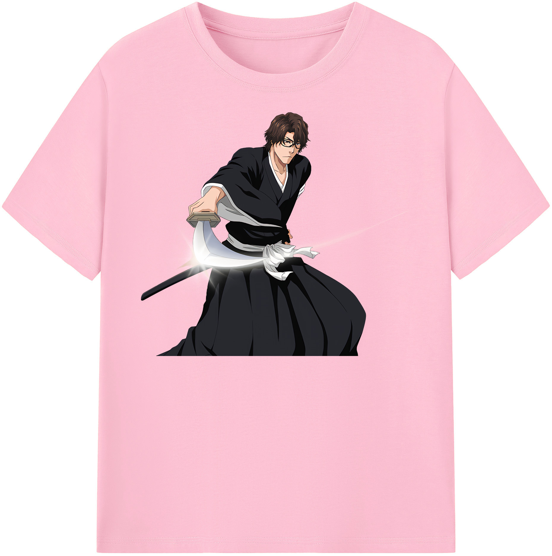 （画像用） ブリーチ 藍染 惣右介（あいぜん そうすけ） BLEACH Aizen Sousuke 綿100％半袖Tシャツ（フロントプリント）