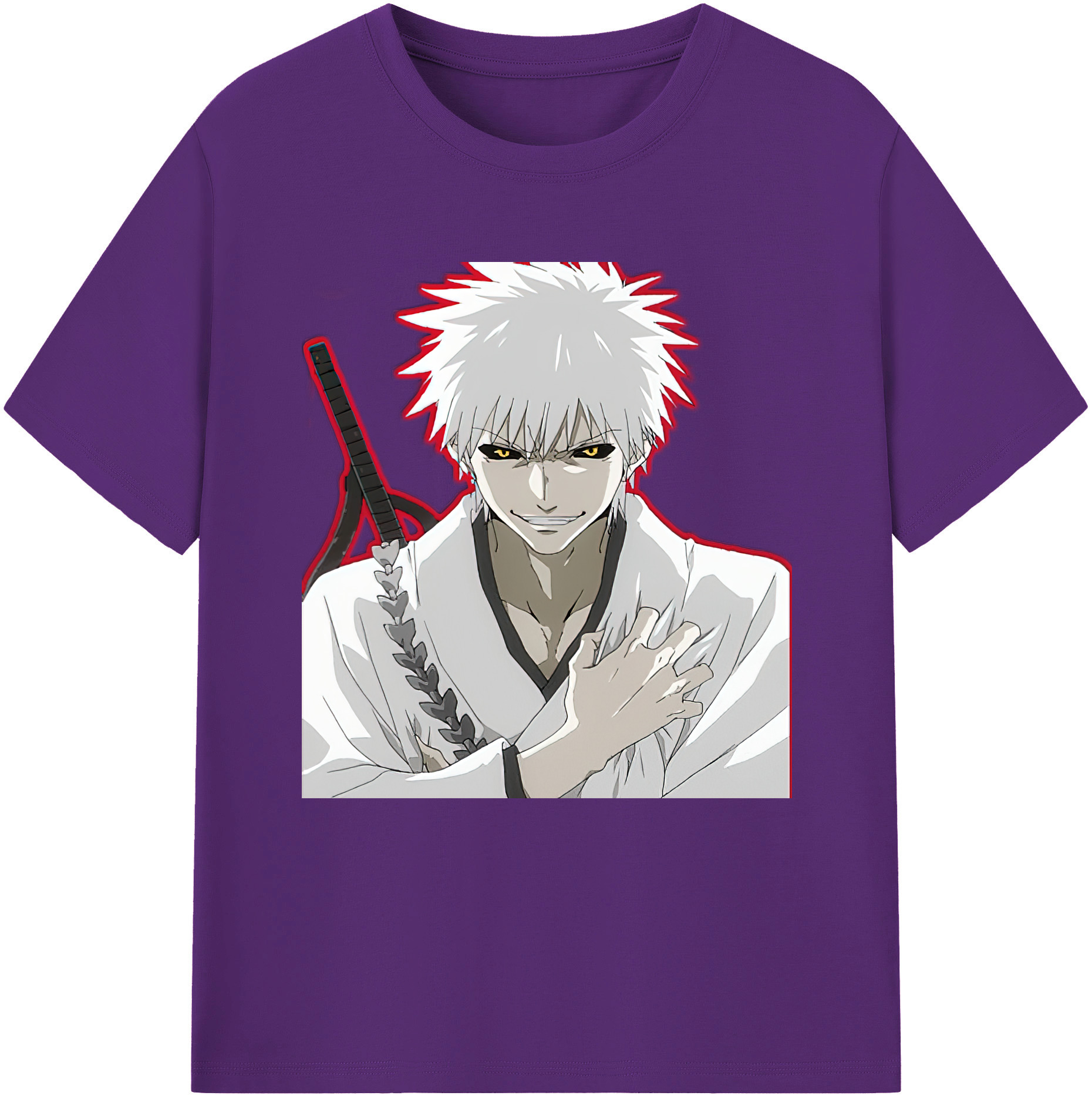 （画像用） ブリーチ 黒崎一護（くろさき いちご）BLEACH Kurosaki Ichigo 綿100％半袖Tシャツ（フロントプリント）